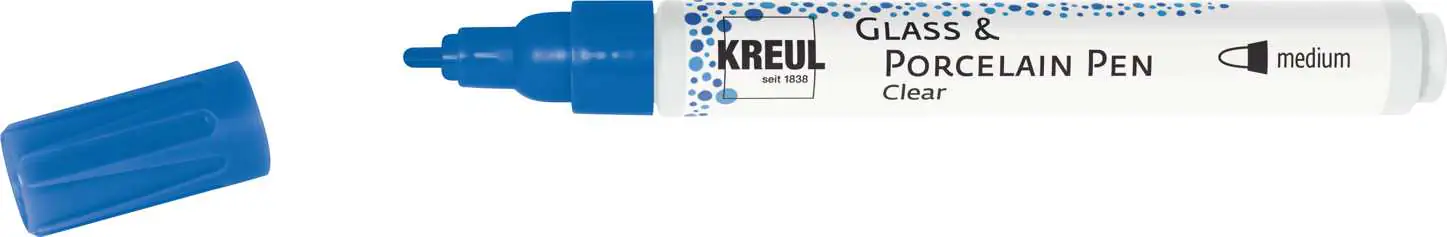 Kreul Glass & Porcelain Pen Clear medium blau 2 - 4 mm