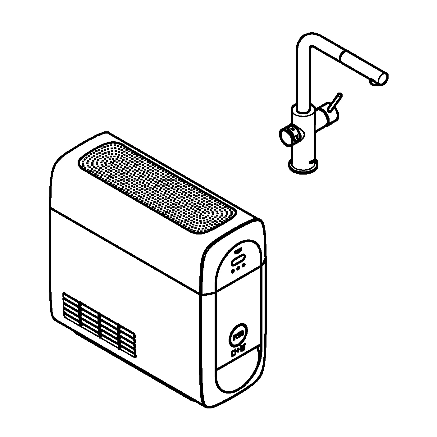 Grohe Blue Home L-Auslauf Starter Kit mit herausziehbarem Mousseurauslauf supersteel