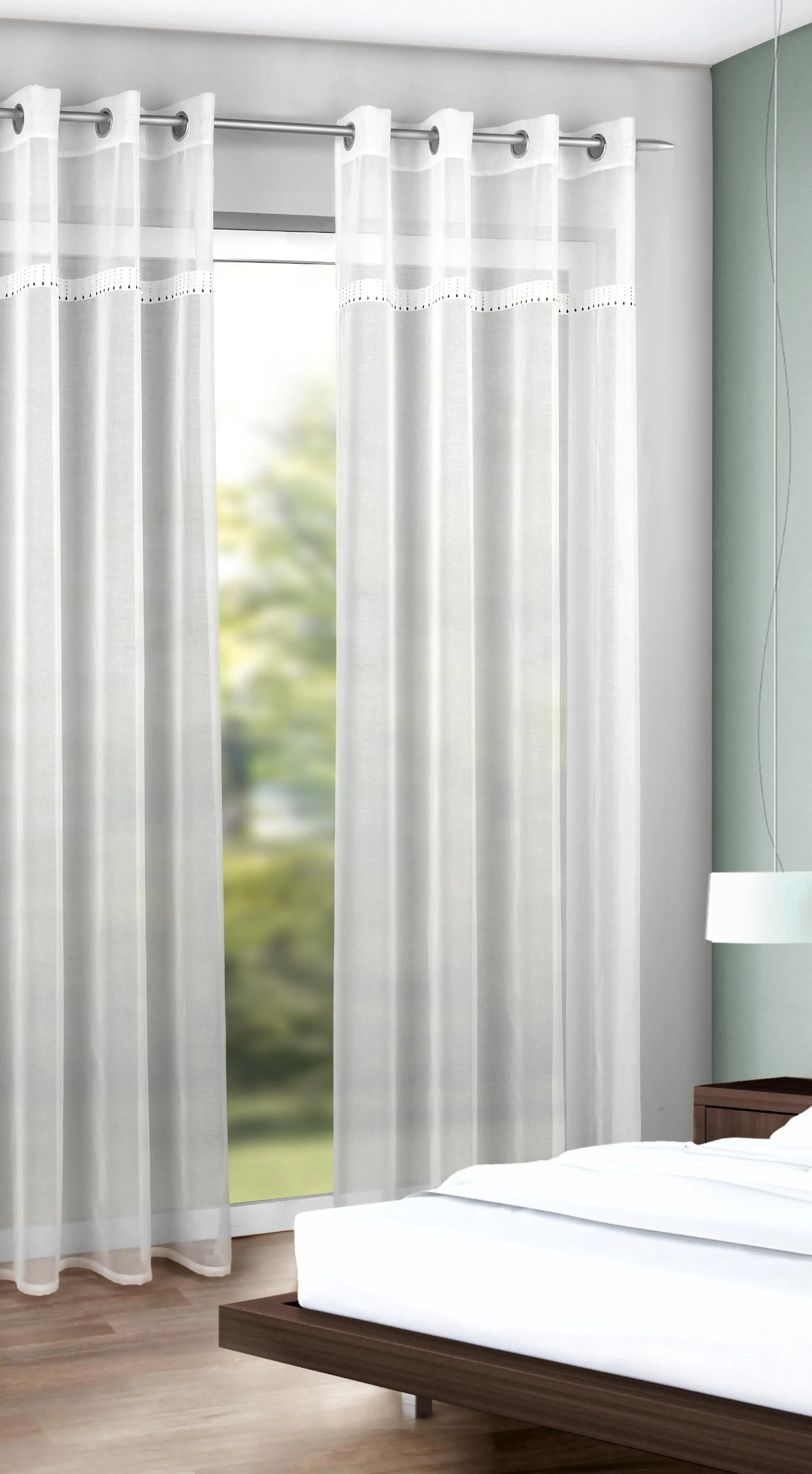 Neusser Collection Ösenschal Linhilder weiß-schwarz, 135 x 245 cm