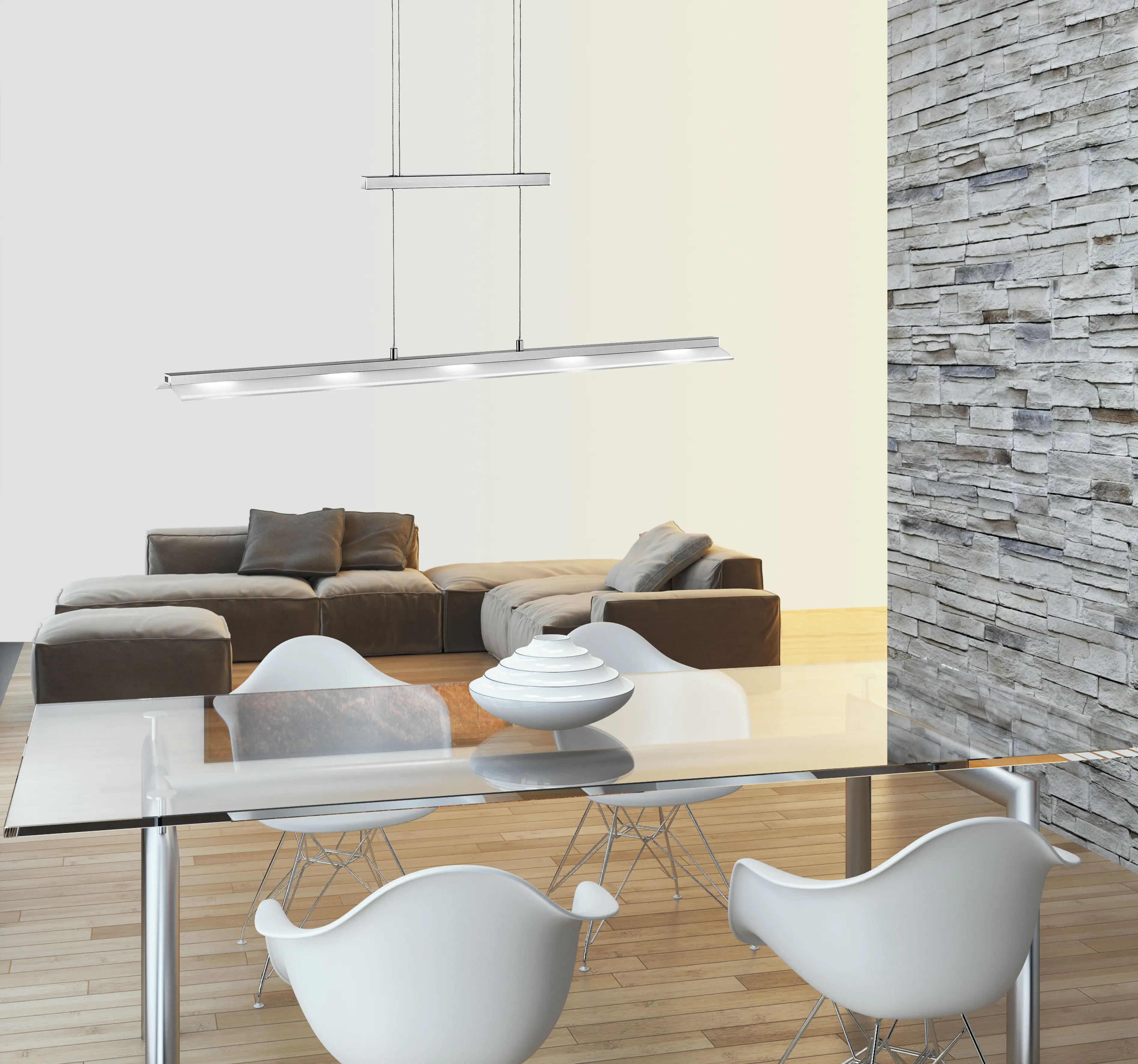 4043689950699_1 JustLight LED Pendelleuchte Nele 100 x 8 cm dimmbar