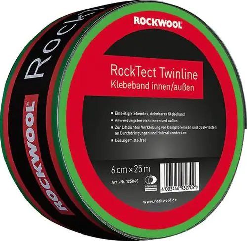 Rockwool Klebeband RockTect Twinline 25 m x 6 cm Rockwool Klebeband RockTect Twinline 25 m x 6 cm