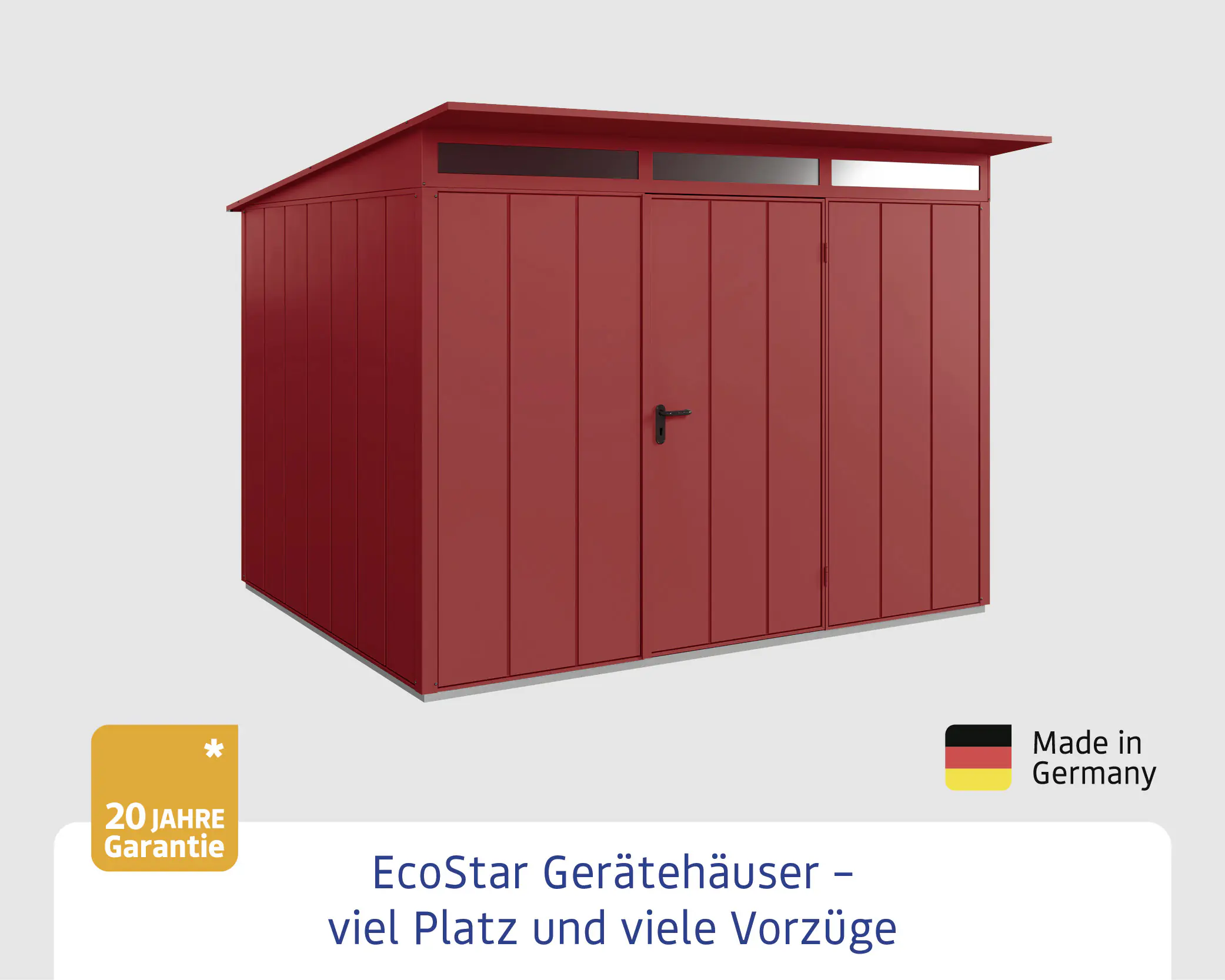 EcoStar Gerätehaus Elegant-P Typ 3 purpurrot312,7 x 283,4 x 232,3 cm