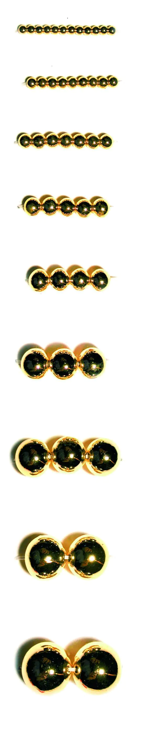 Metallic-Glorex Perle 10 mm 10 Stück, goldfarben