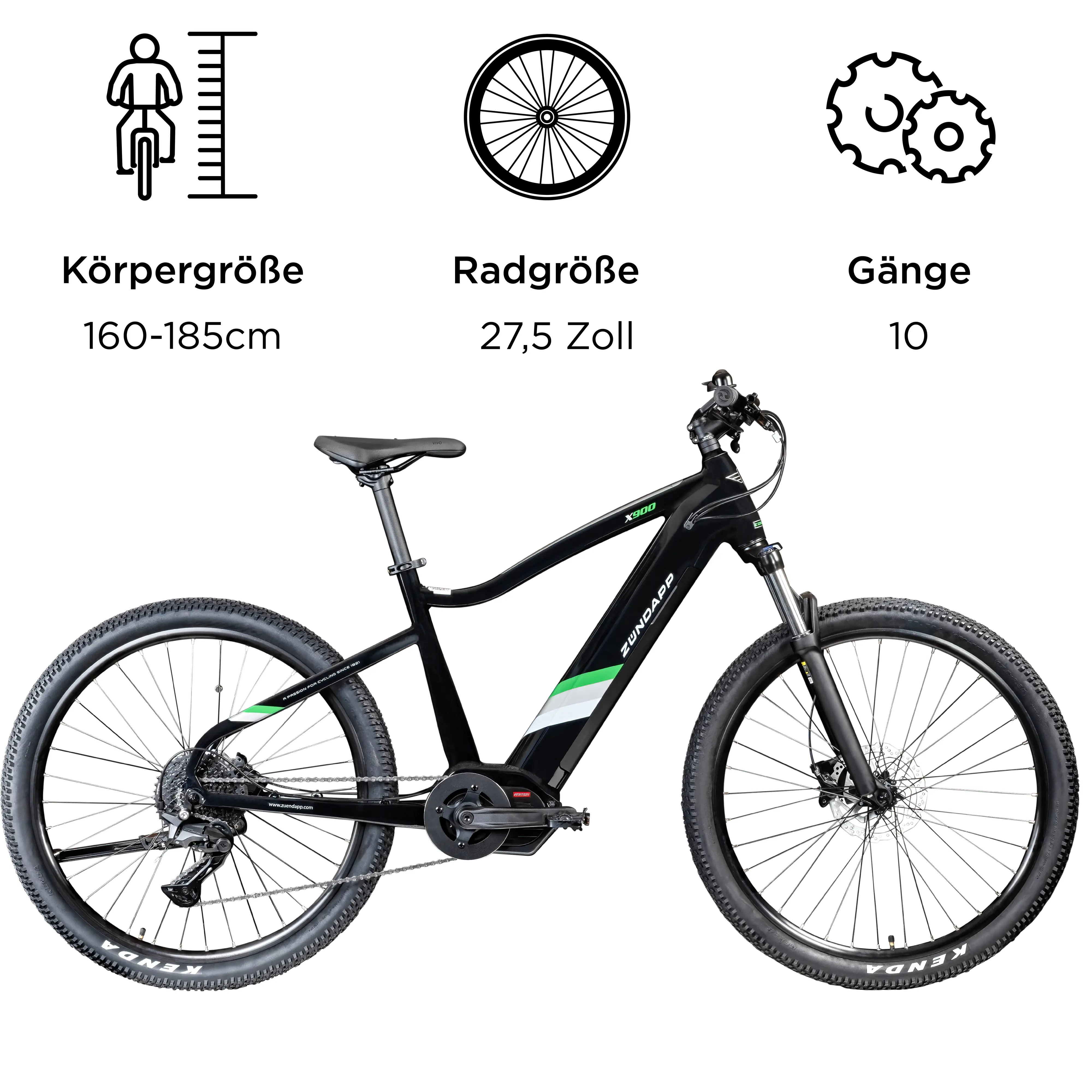 Zündapp E-Bike MTB X900 27,5 Zoll 10-Gang 733 Wh schwarz