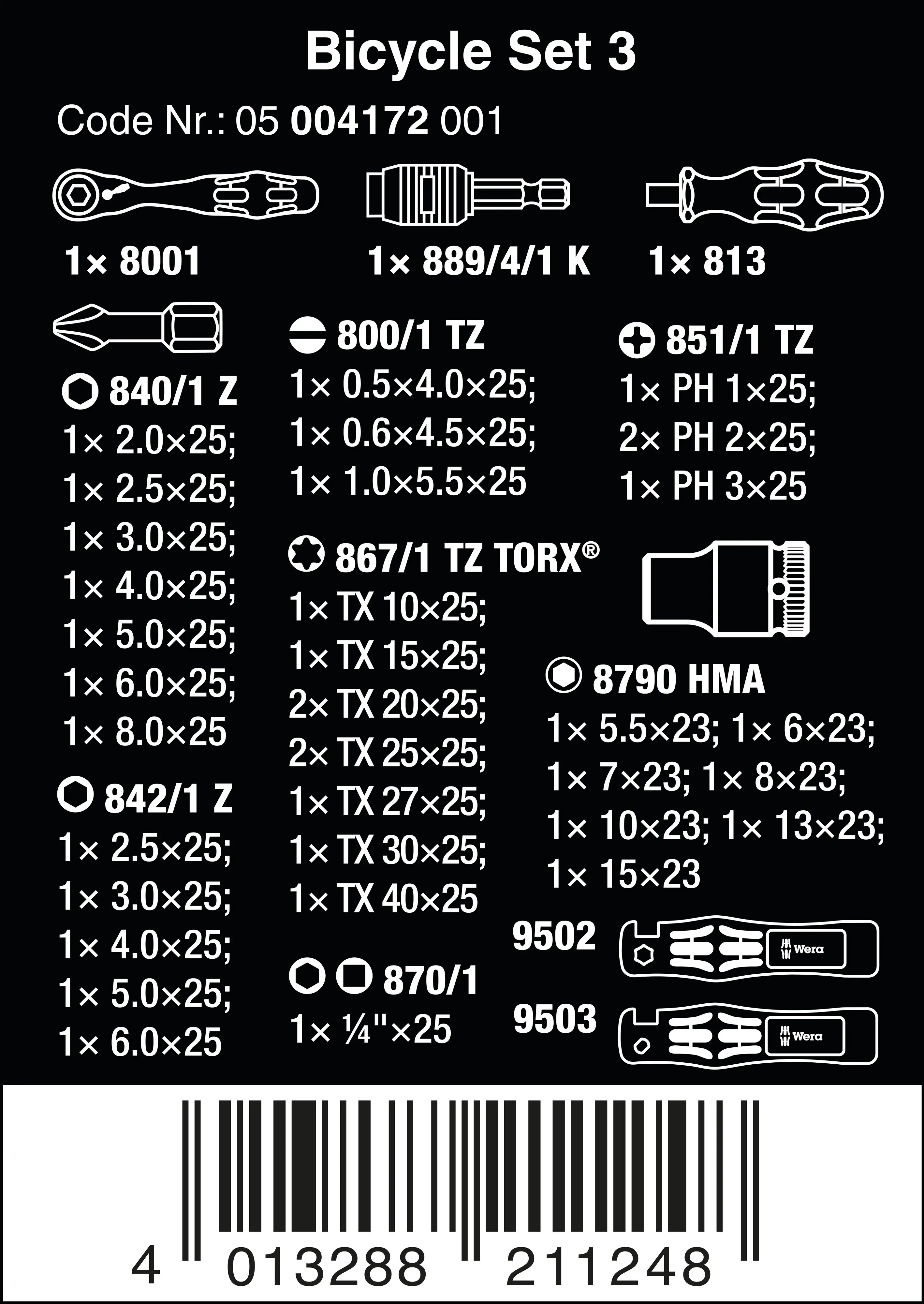 Wera Knarrensatz Bicycle Set 3 41-teilig