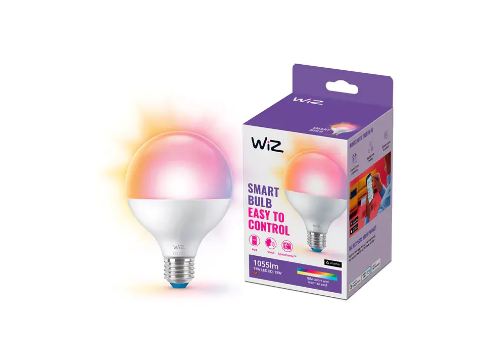 WIZ LED-Leuchtmittel Globe G95 E27 11W warmweiß bis kaltweiß smart RGB