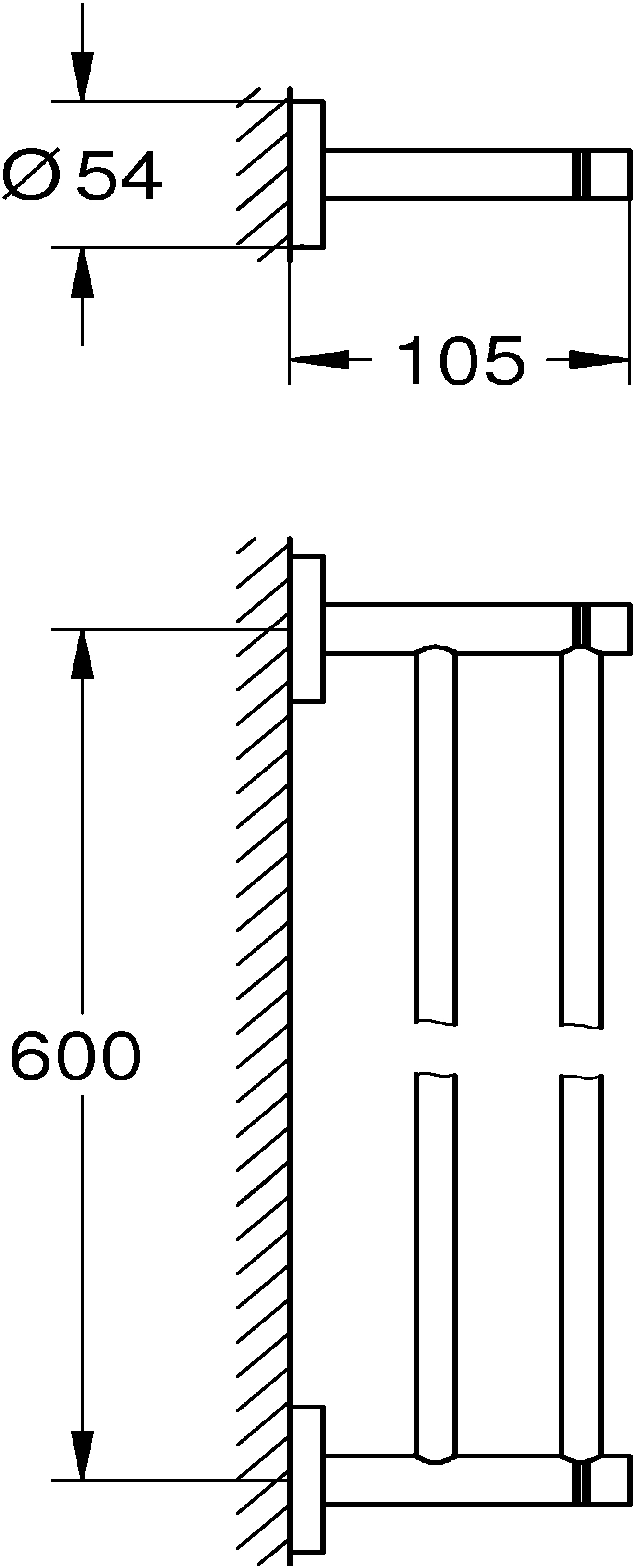 Grohe Start Doppel-Badetuchhalter chrom mit langlebiger Oberfläche