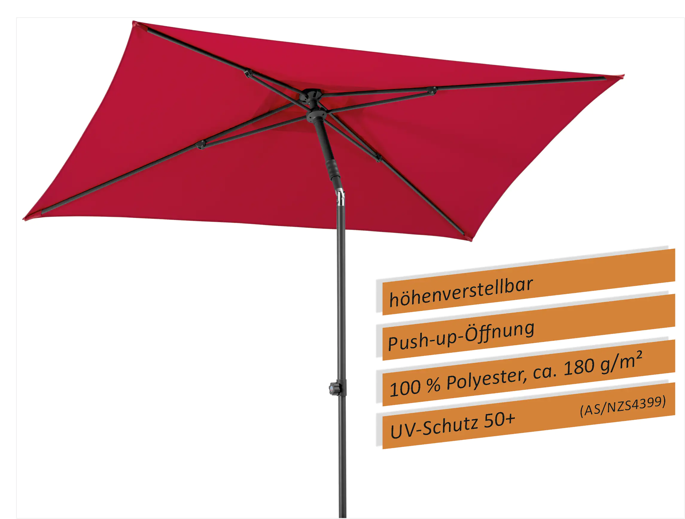 Schneider Sonnenschirm Sevilla rot 240 x 140 cm Schneider Sonnenschirm Sevilla rot 240 x 140 cm