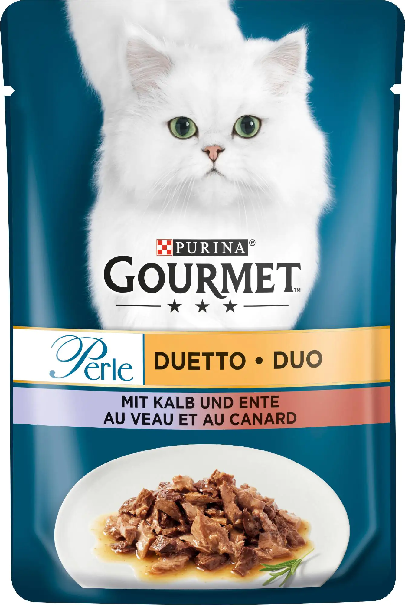 Gourmet Perle Duetto mit Kalb & Ente 85 g Gourmet Perle Duetto mit Kalb & Ente 85 g