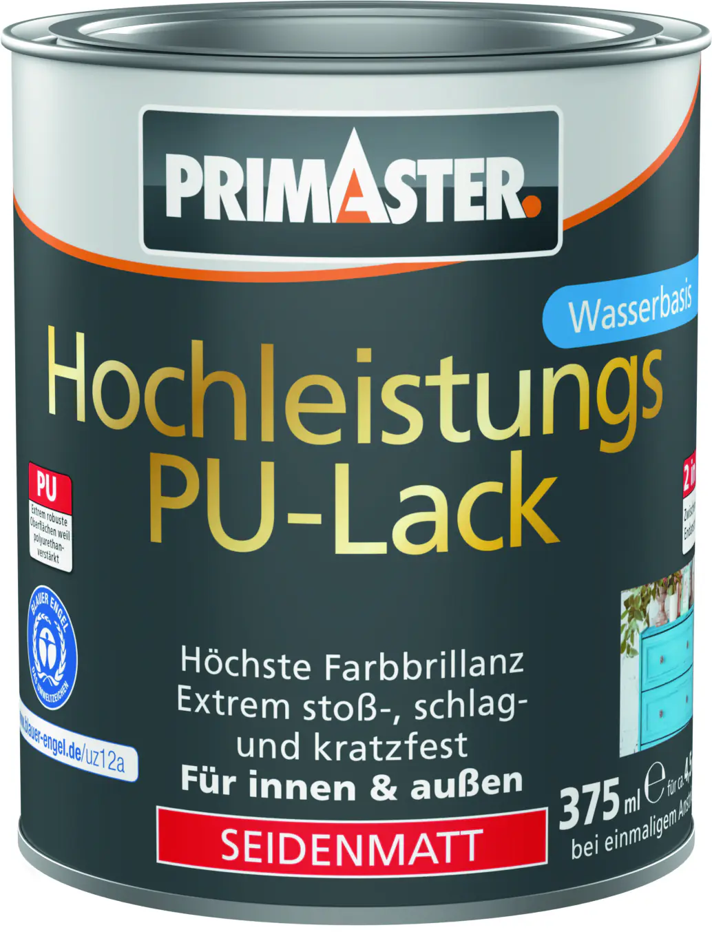 Primaster Hochleistungs PU-Lack feuerrot seidenmatt 375 ml