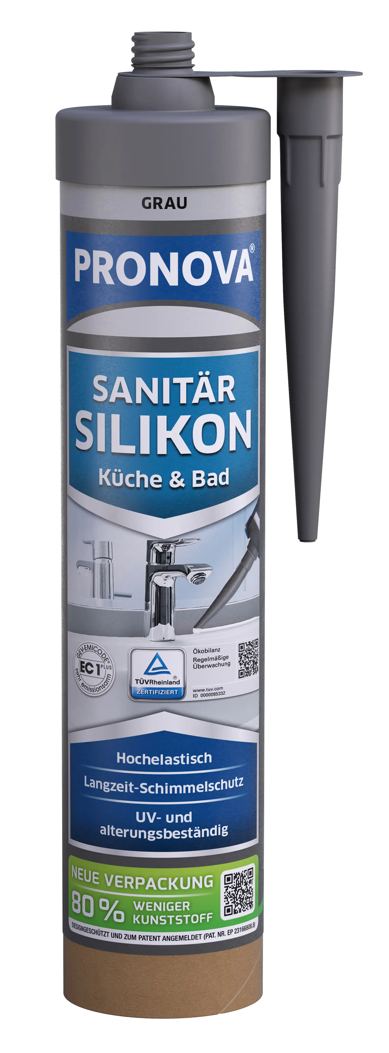 PRONOVA ECO Sanitär Silikon 280 ml grau