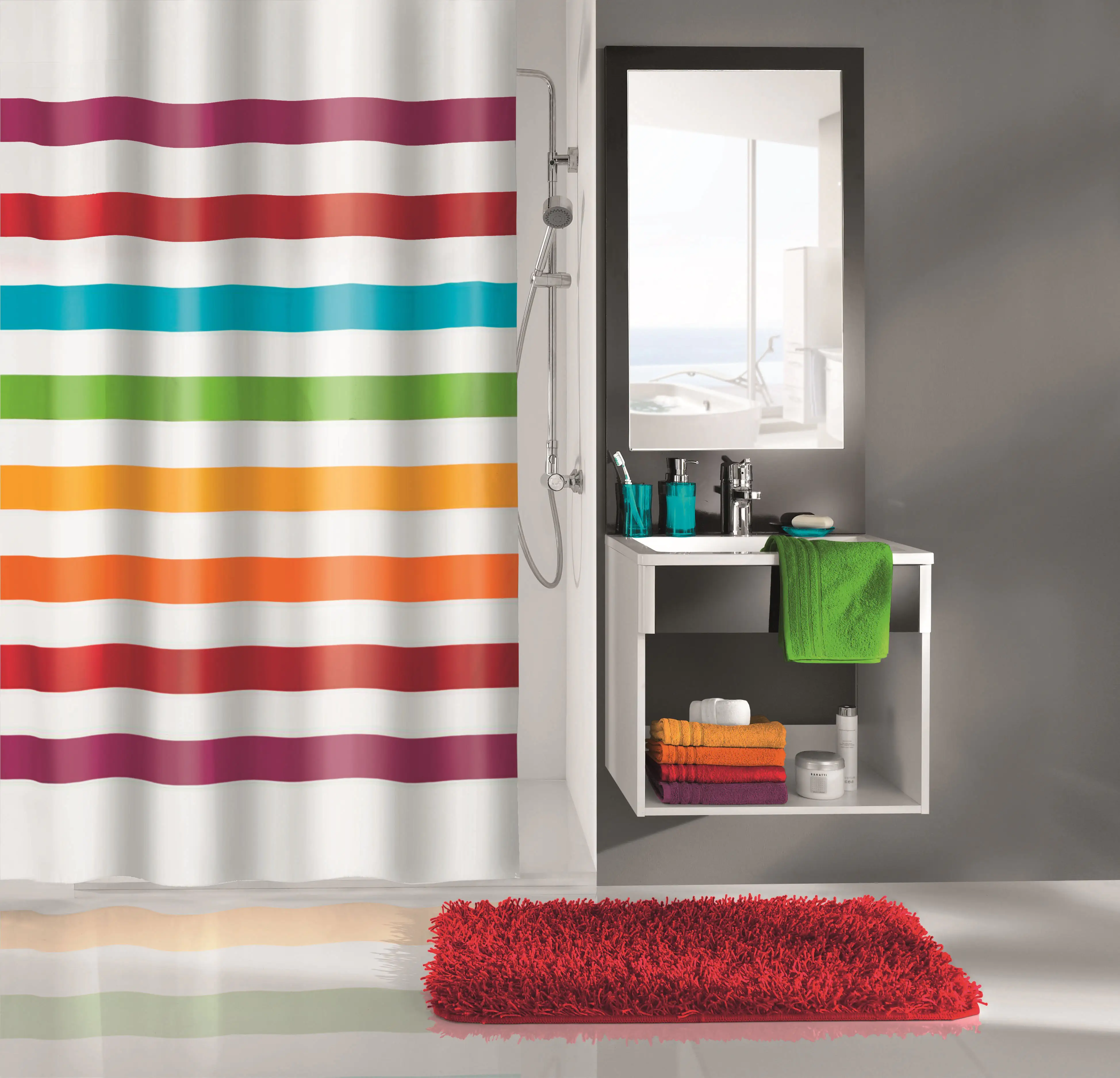 4004478241077 Kleine Wolke Duschvorhang Select multicolor, 180x200 cm