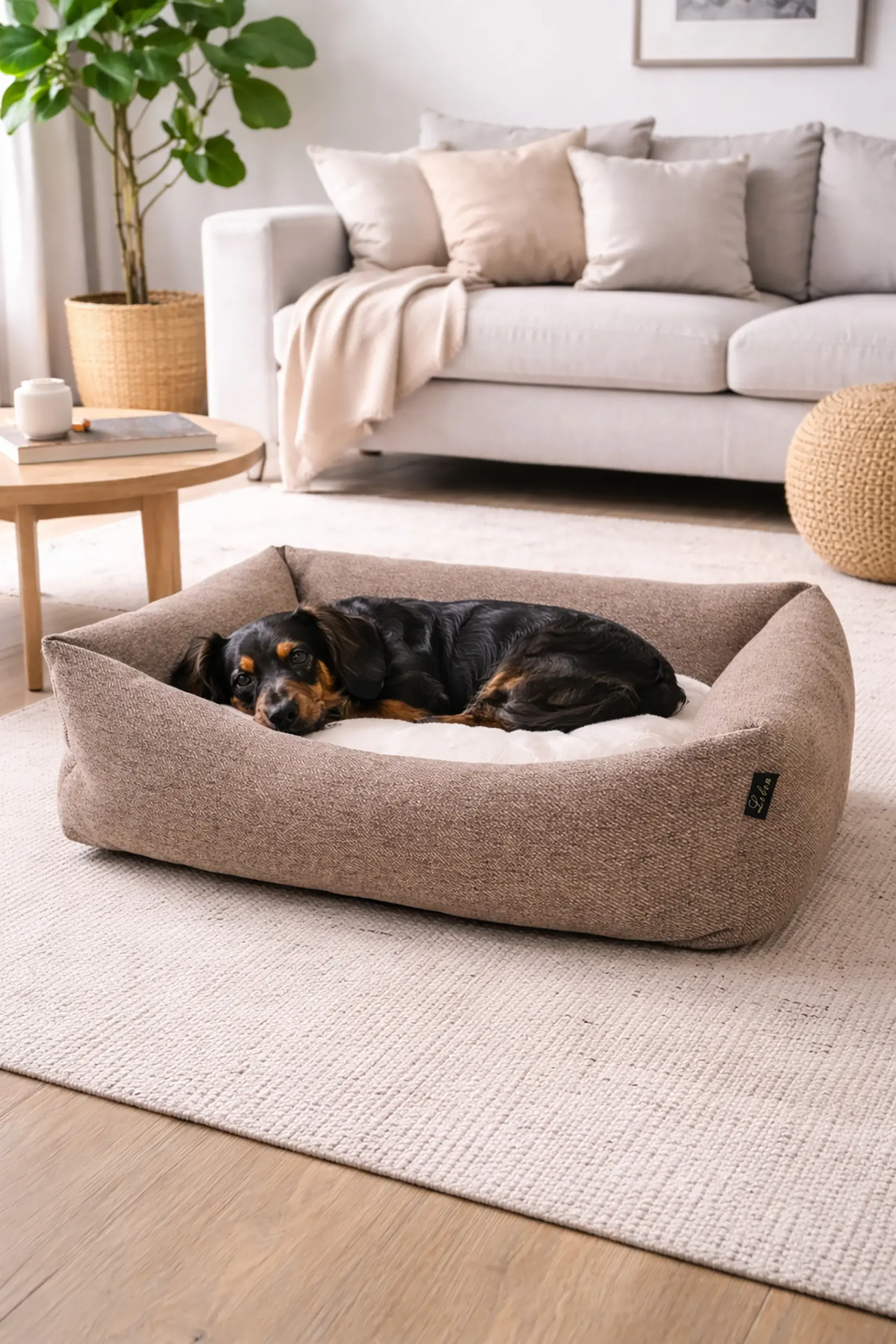 Lebon Hundebett Bonny L 70 x 60 cm gold-braun