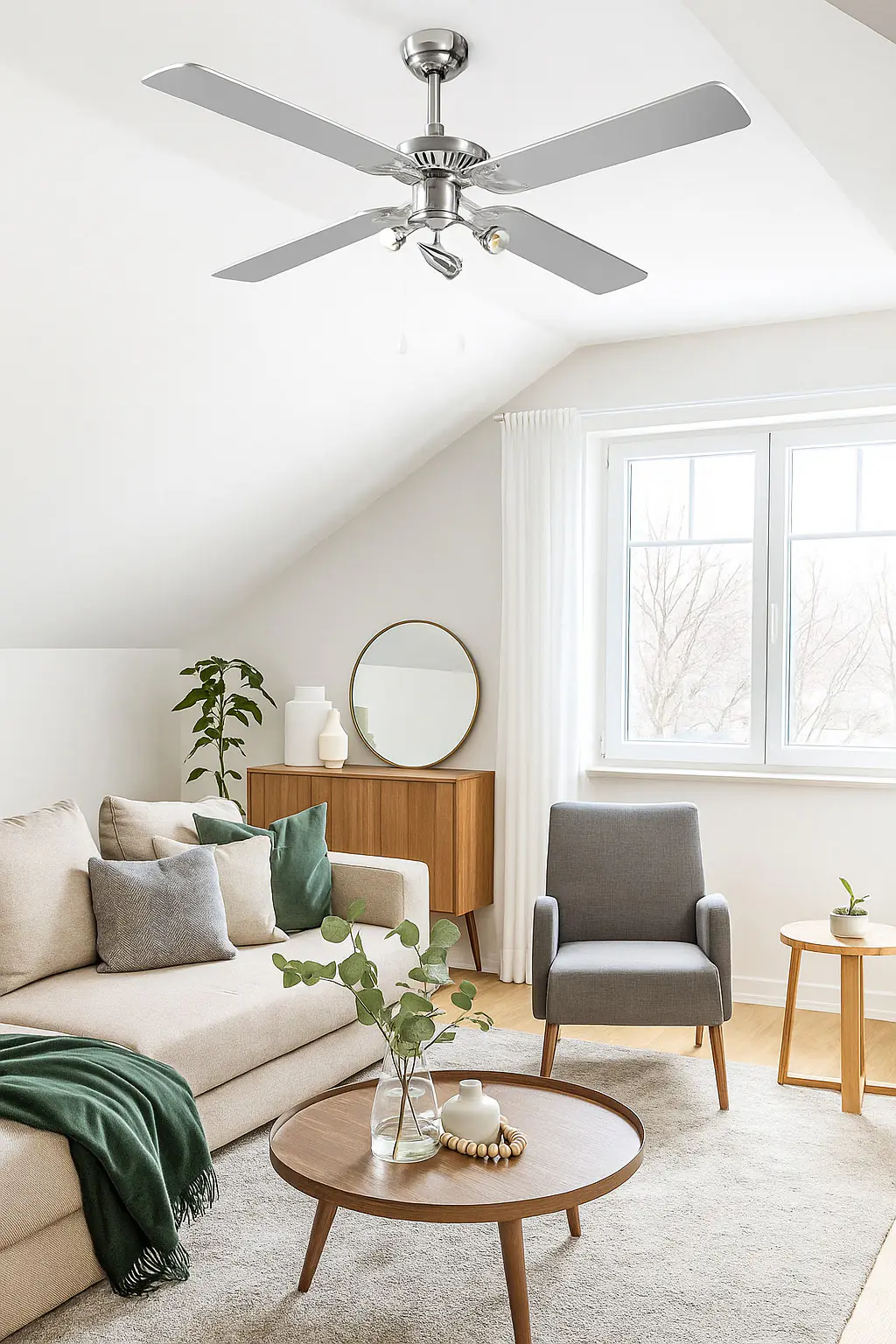 Deckenventilator Cora ca. Ø 105 cm, 3 x 25 W, 3 Stufen, grau