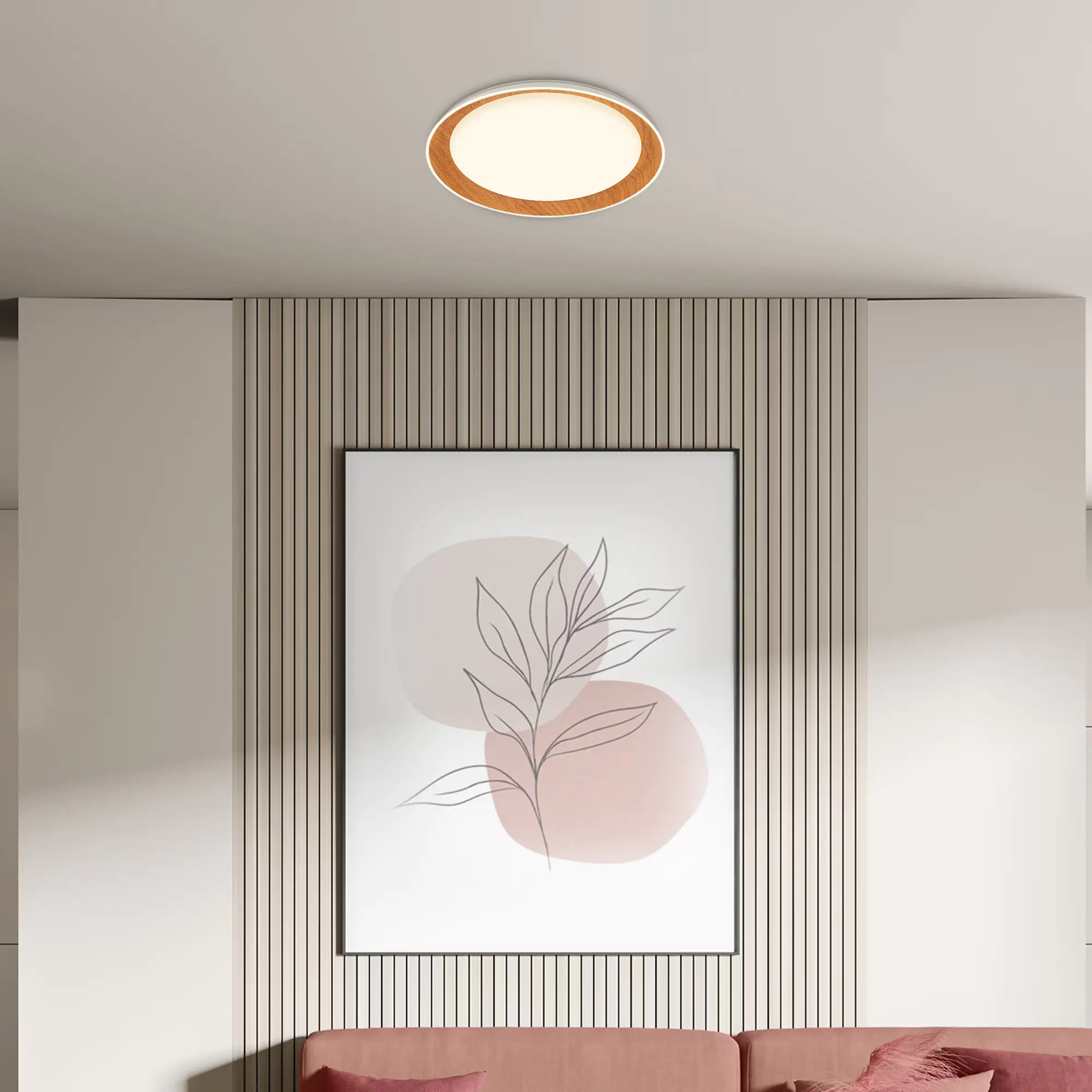 Di-Ka LED Deckenleuchte Frame 24W, 2600lm, 3000K, Holz, weiß