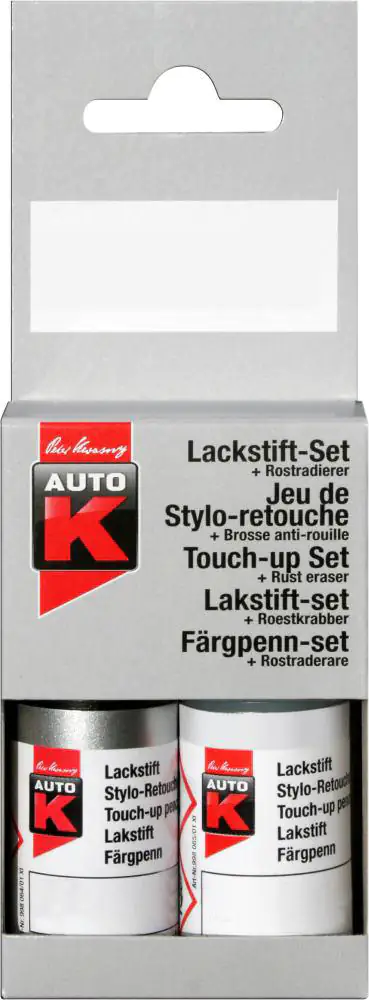 Auto-K Lackstift VW Audi reflexsilber metallic LA7 W 2x 9ml mit Klarlack