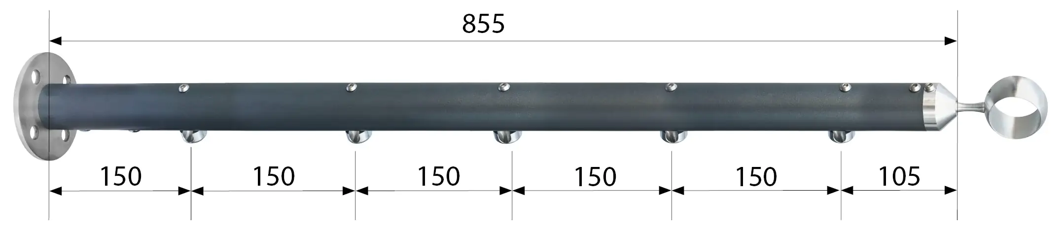 Treba B102 AluTec Geländerstab anthrazit Aluminium anthrazit