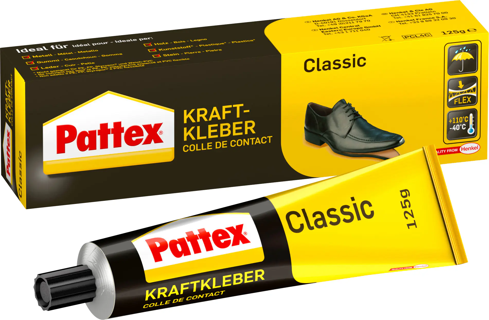 Pattex Kraftkleber Classic 125 g Tube, gelblich