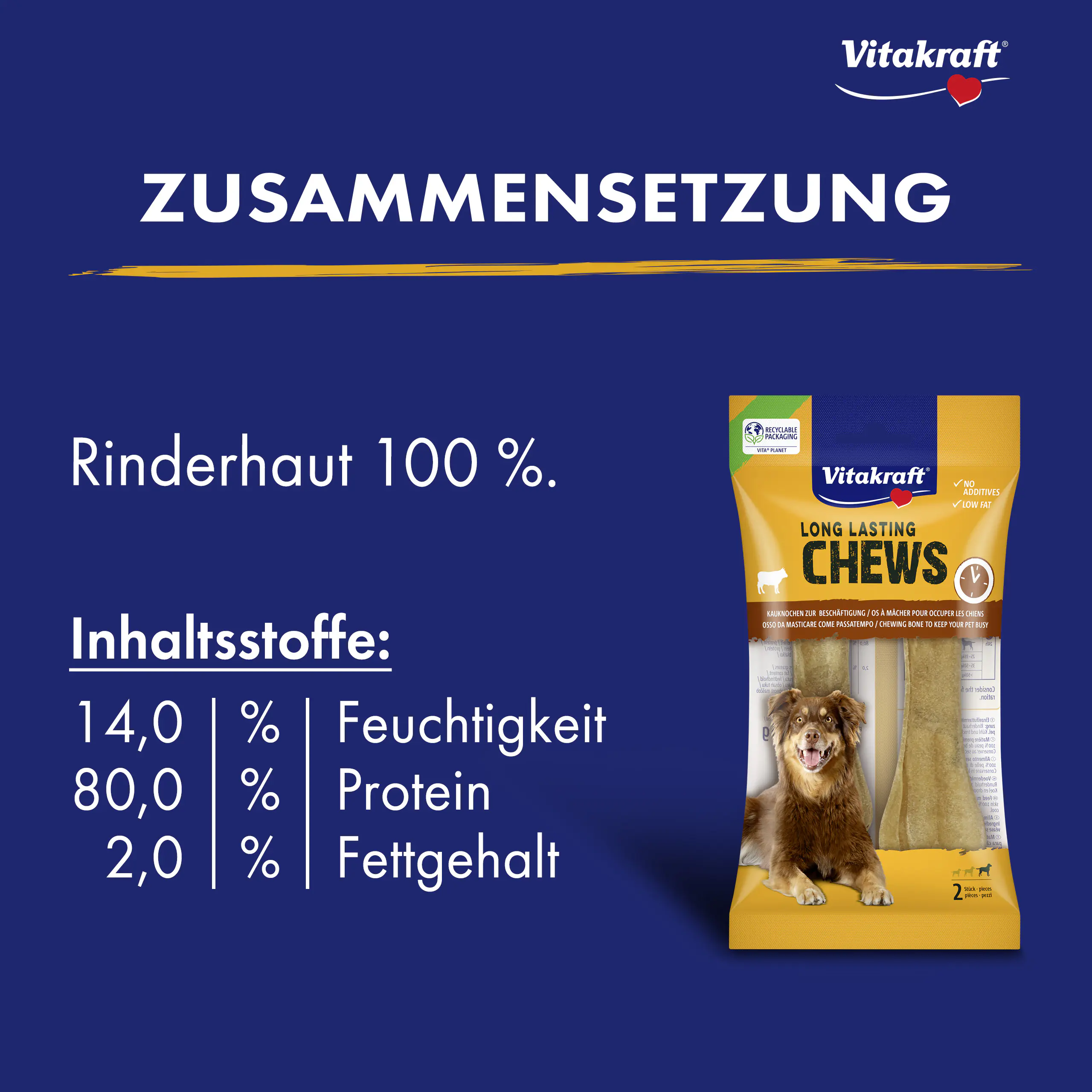 Vitakraft Hundeleckerli Kauknochen 125 g Rind
