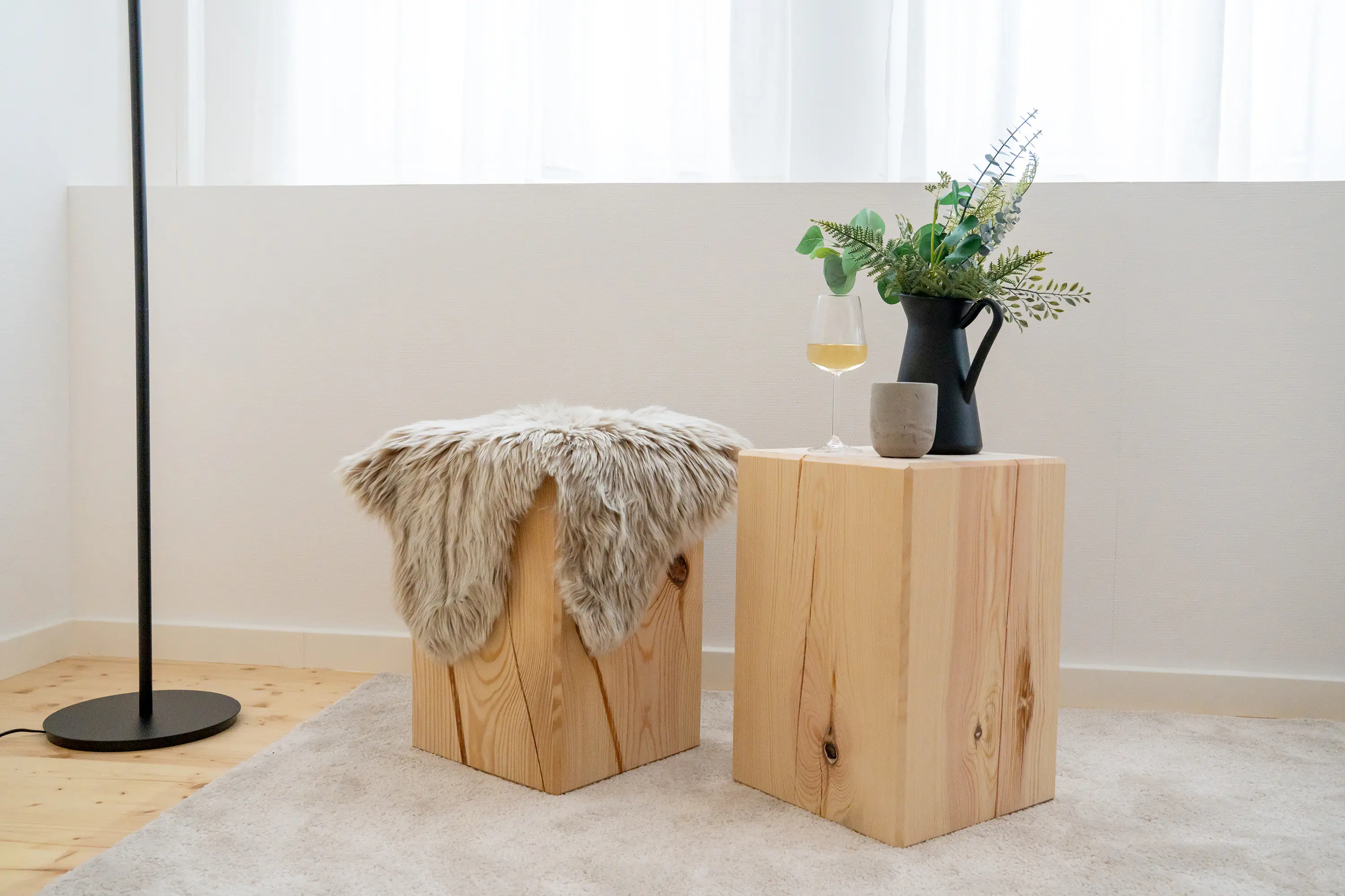 Massivholzblock Kiefer 30 x 30 x 45 cm