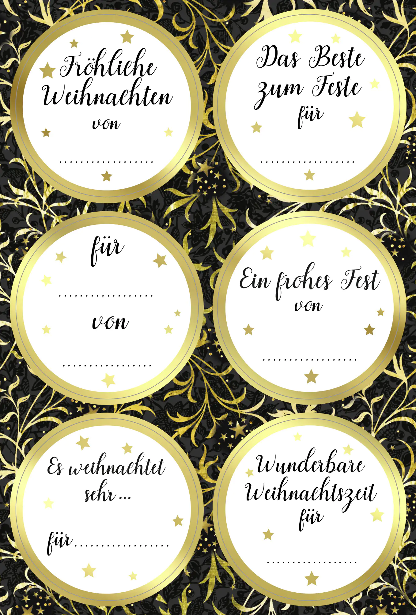 Braun & Company Sticker Golden Ornament 4er Pack