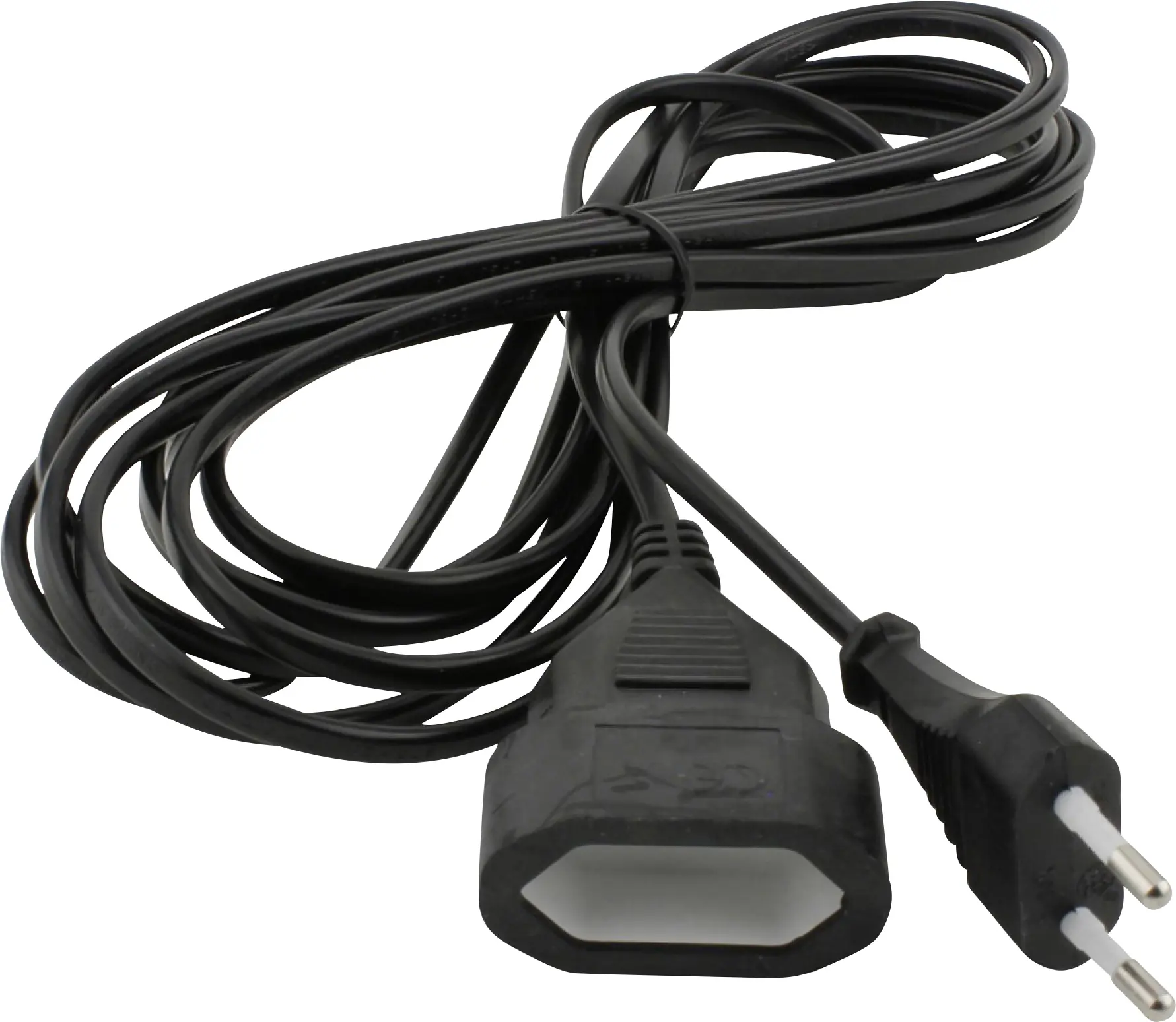 Unitec Verlängerungskabel Innen 5 Meter H03VVH2-F, schwarz, Flachstecker