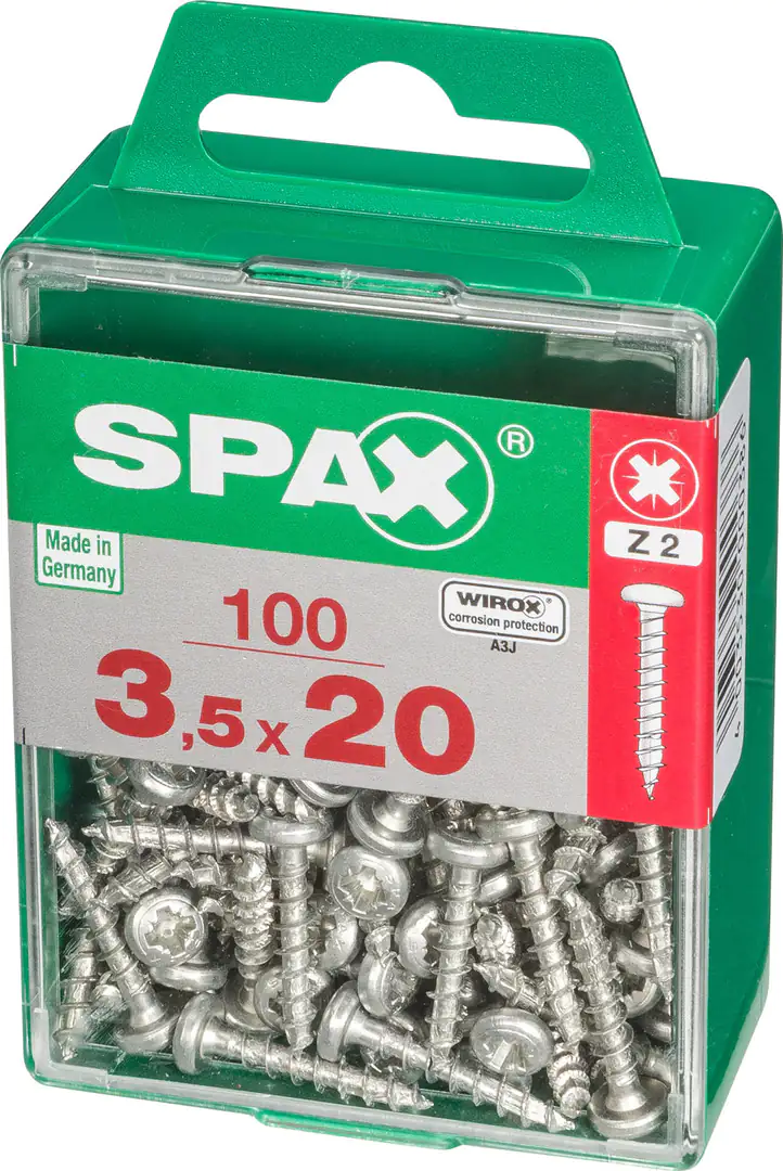 Spax Universalschrauben 3.5 x 20 mm TX 20 Rundkopf - 100 Stk. Spax Universalschrauben 3.5 x 20 mm TX 20 Rundkopf - 100 Stk.