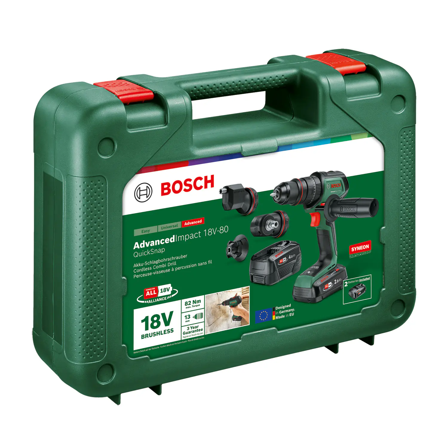 Bosch Akku-Schlagbohrschrauber AdvancedImpact 18V-80 QuickSnap inkl. 2 Akkus & Ladegerät Bosch Akku-Schlagbohrschrauber AdvancedImpact 18V-80 QuickSnap inkl. 2 Akkus & Ladegerät