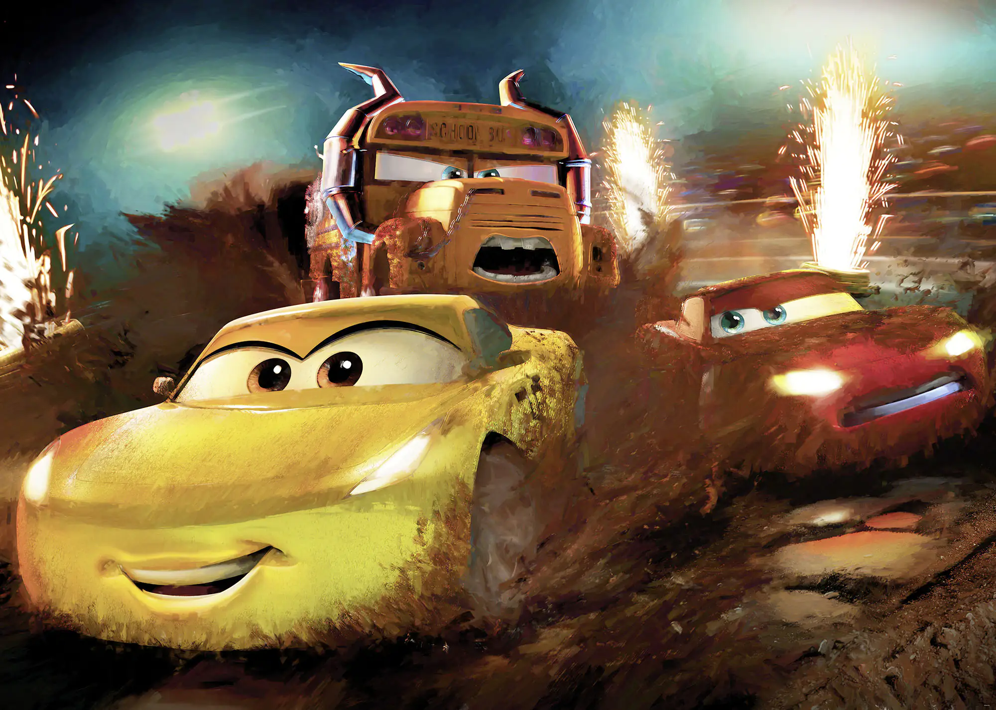 4055065410314 Komar Vlies Fototapete Cars Dirt Track 350 x 250 cm