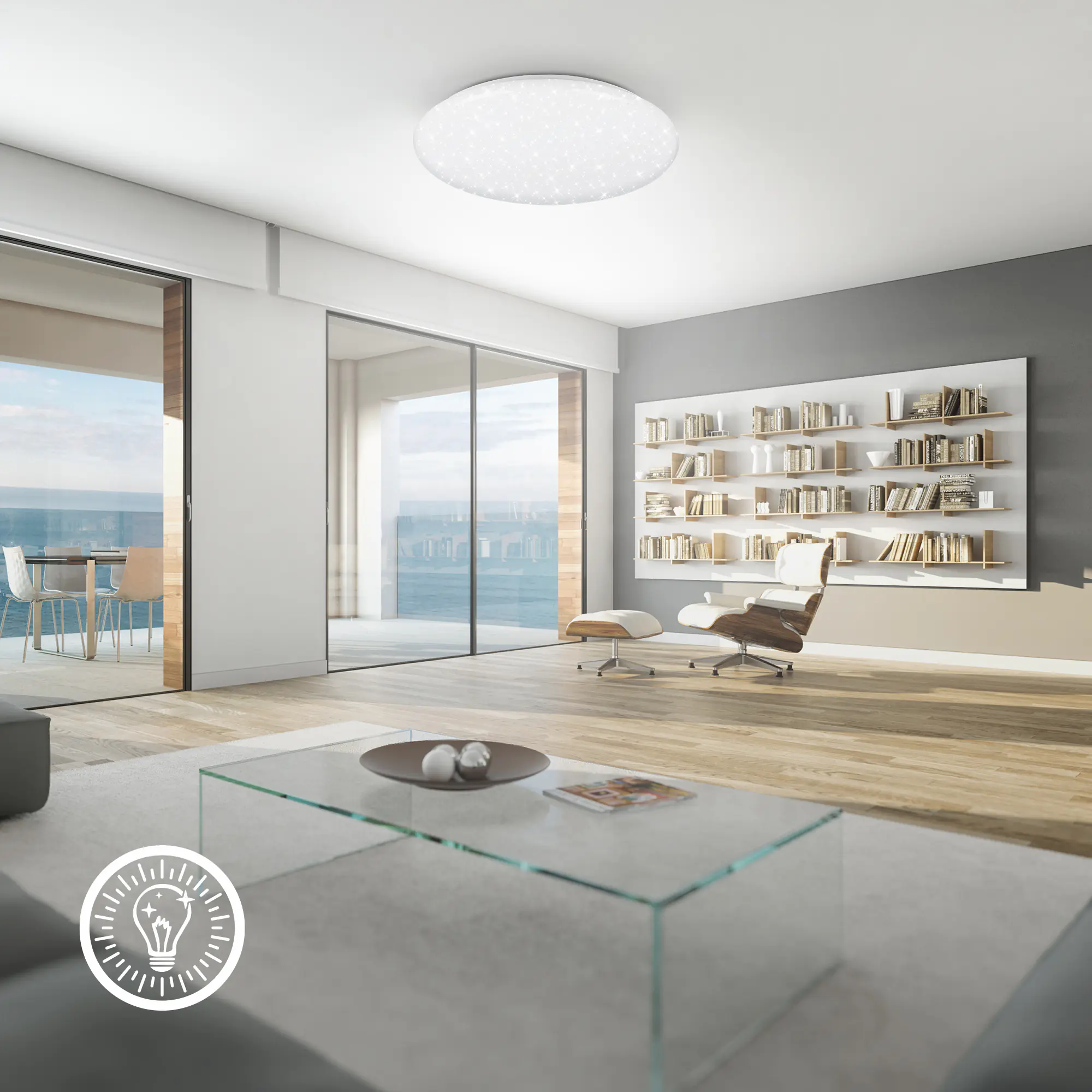 Briloner LED Deckenleuchte Verb Sternenhimmel weiß warmweiß-kaltweiß dimmbar