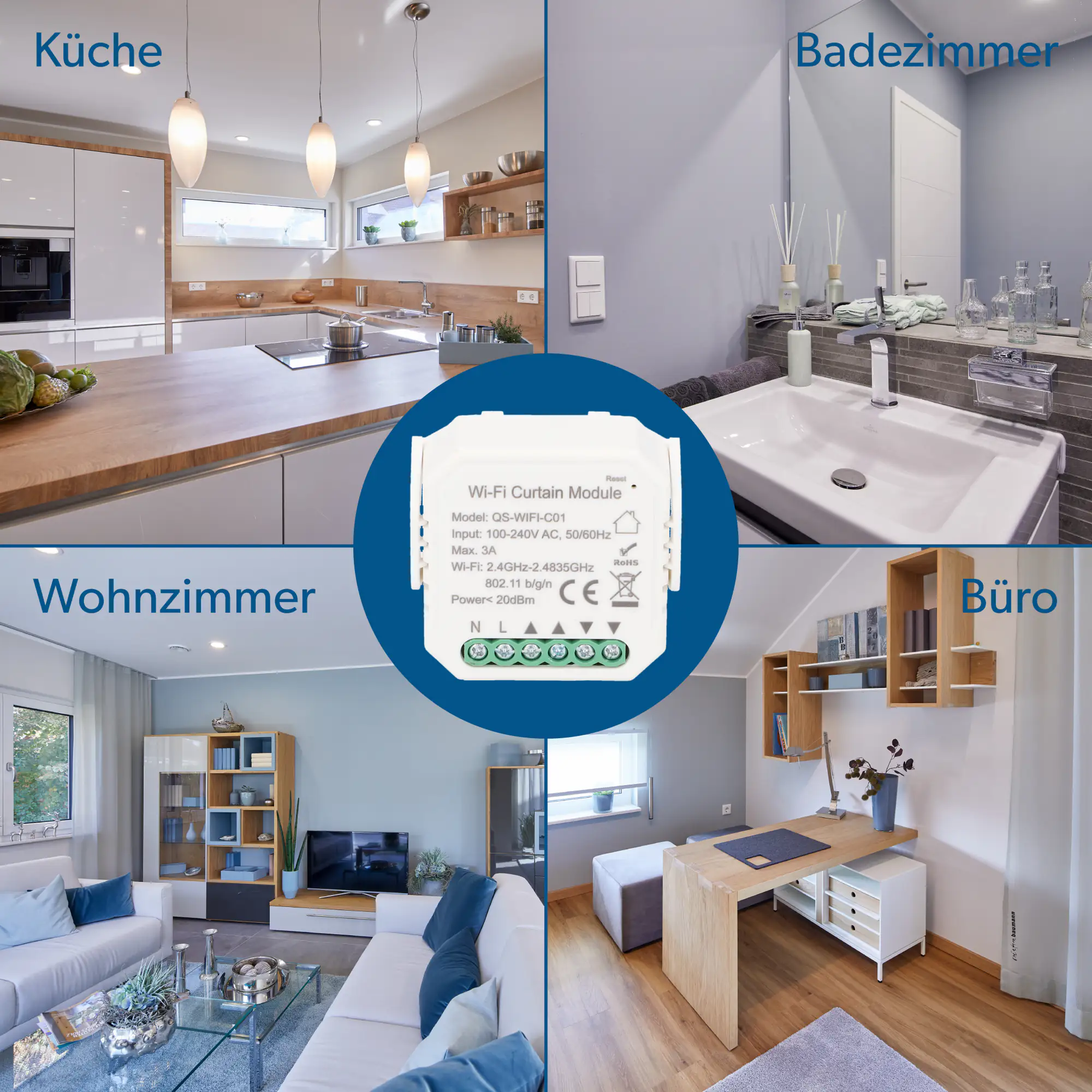 Unitec WIFI Jalousie-Einbaumodul steuerbar per Tuya-App