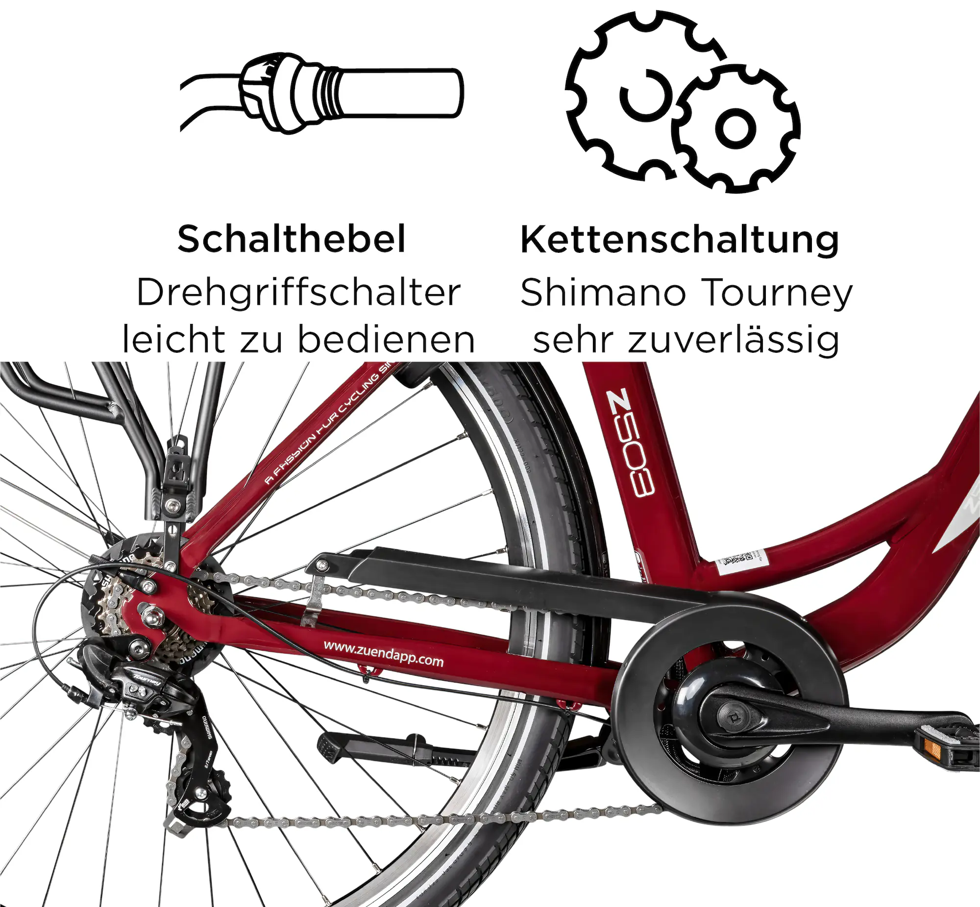 Zündapp E-Bike Z503 City 28 Zoll 7-Gang 522 Wh weinrot Zündapp E-Bike Z503 City 28 Zoll 7-Gang 522 Wh weinrot