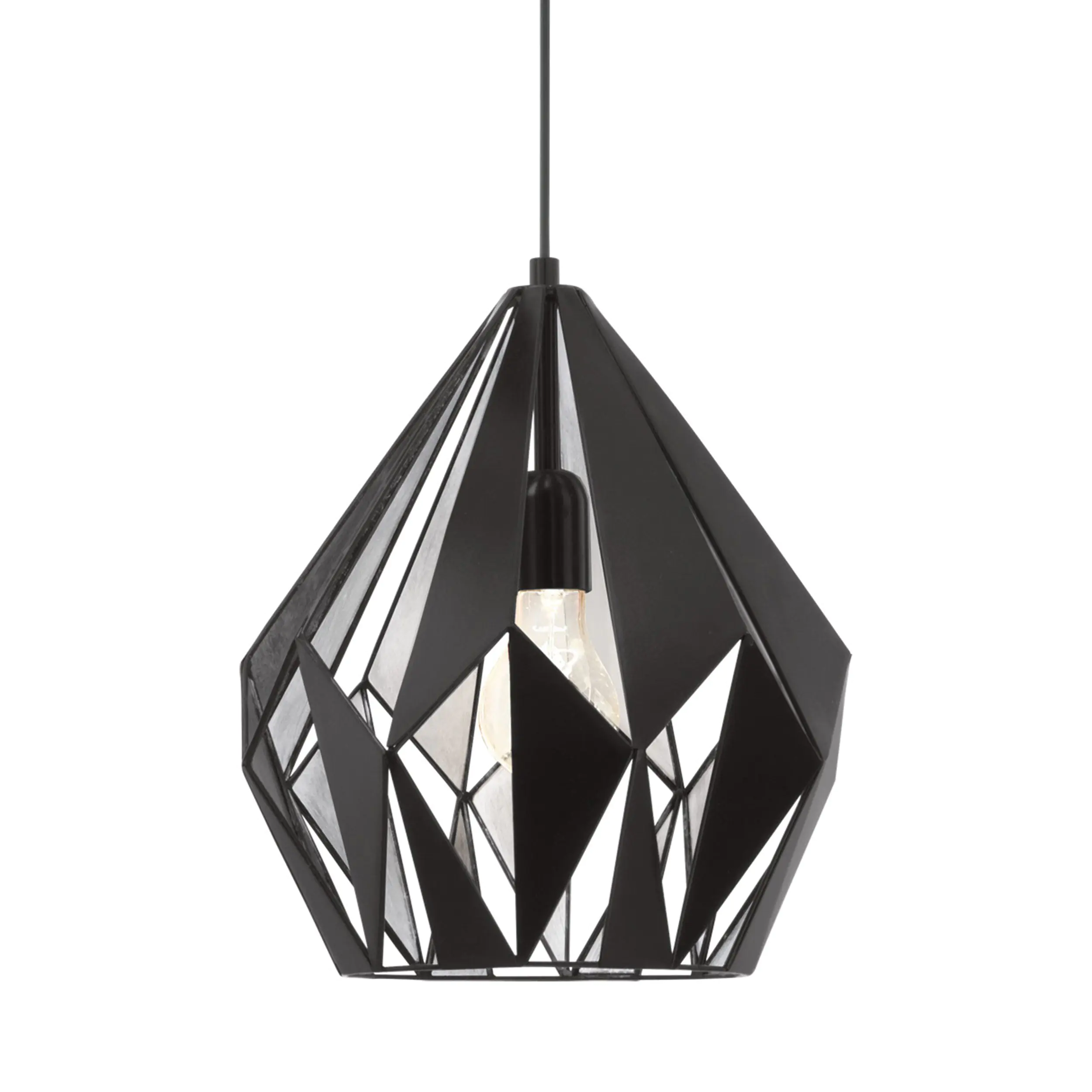 Eglo Pendelleuchte Carlton 1 schwarz-silber Ø 31 cm E27, max. 60 W Eglo Pendelleuchte Carlton 1 schwarz-silber Ø 31 cm E27, max. 60 W