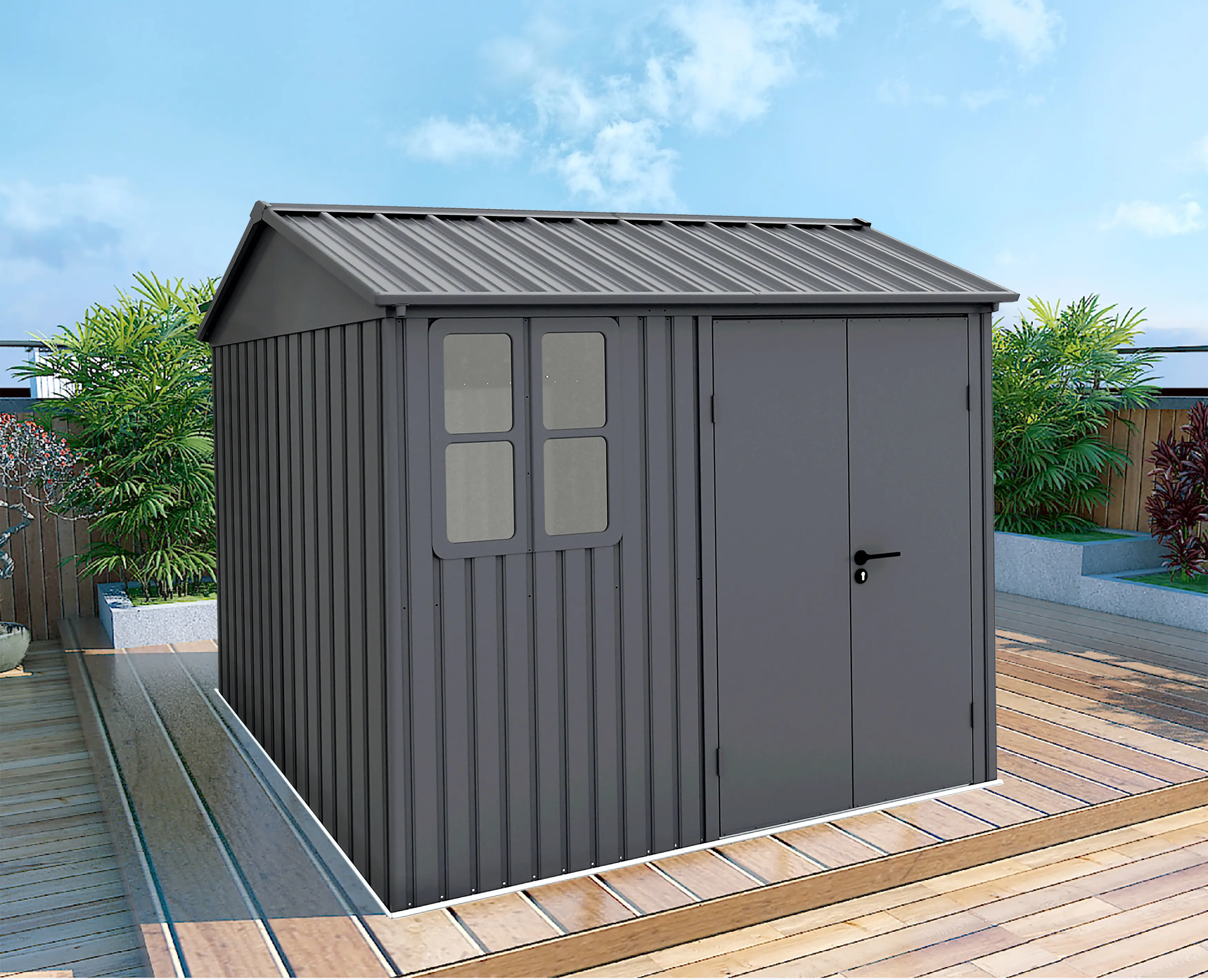 Tepro Metallgerätehaus Garden Shed 8 x 6 Premium anthrazit 252 x 168 cm 