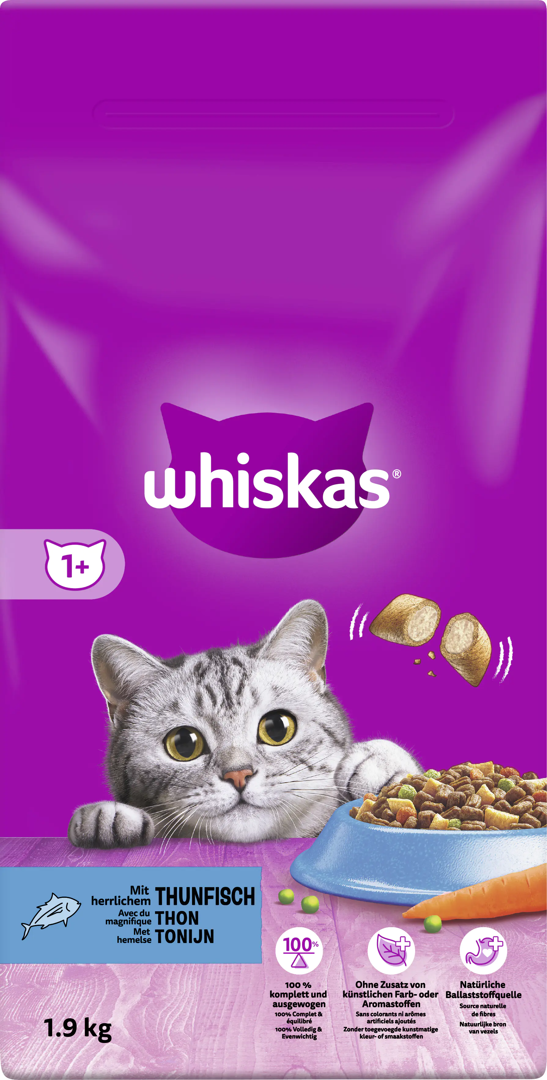 Whiskas Trockenfutter Adult 1+ mit Thunfisch 1,9 kg Whiskas Trockenfutter Adult 1+ mit Thunfisch 1,9 kg