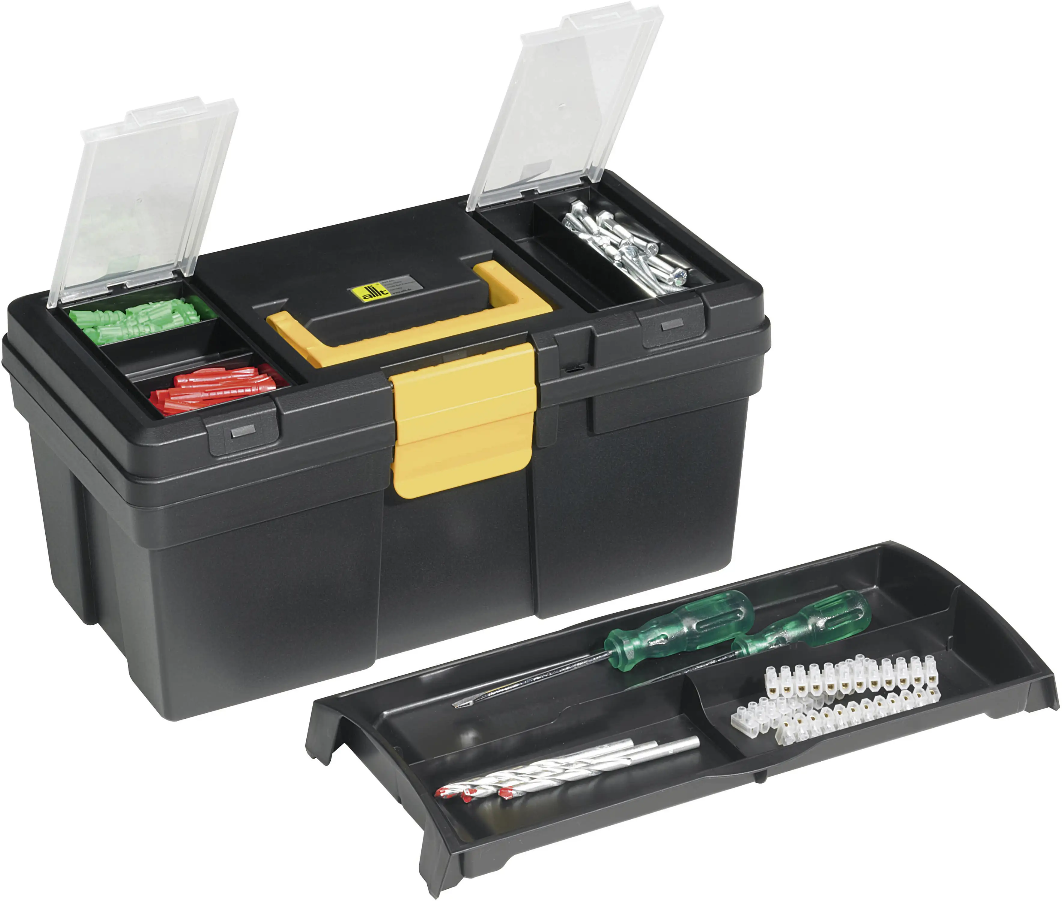 Allit Werkzeugkoffer McPlus Promo 16 schwarz gelb PP mit Trageschale, ohne Inhalt Allit Werkzeugkoffer McPlus Promo 16 schwarz gelb PP mit Trageschale, ohne Inhalt