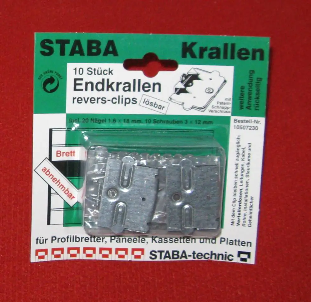 Staba Endkralle Revers-Clips 10 Stück