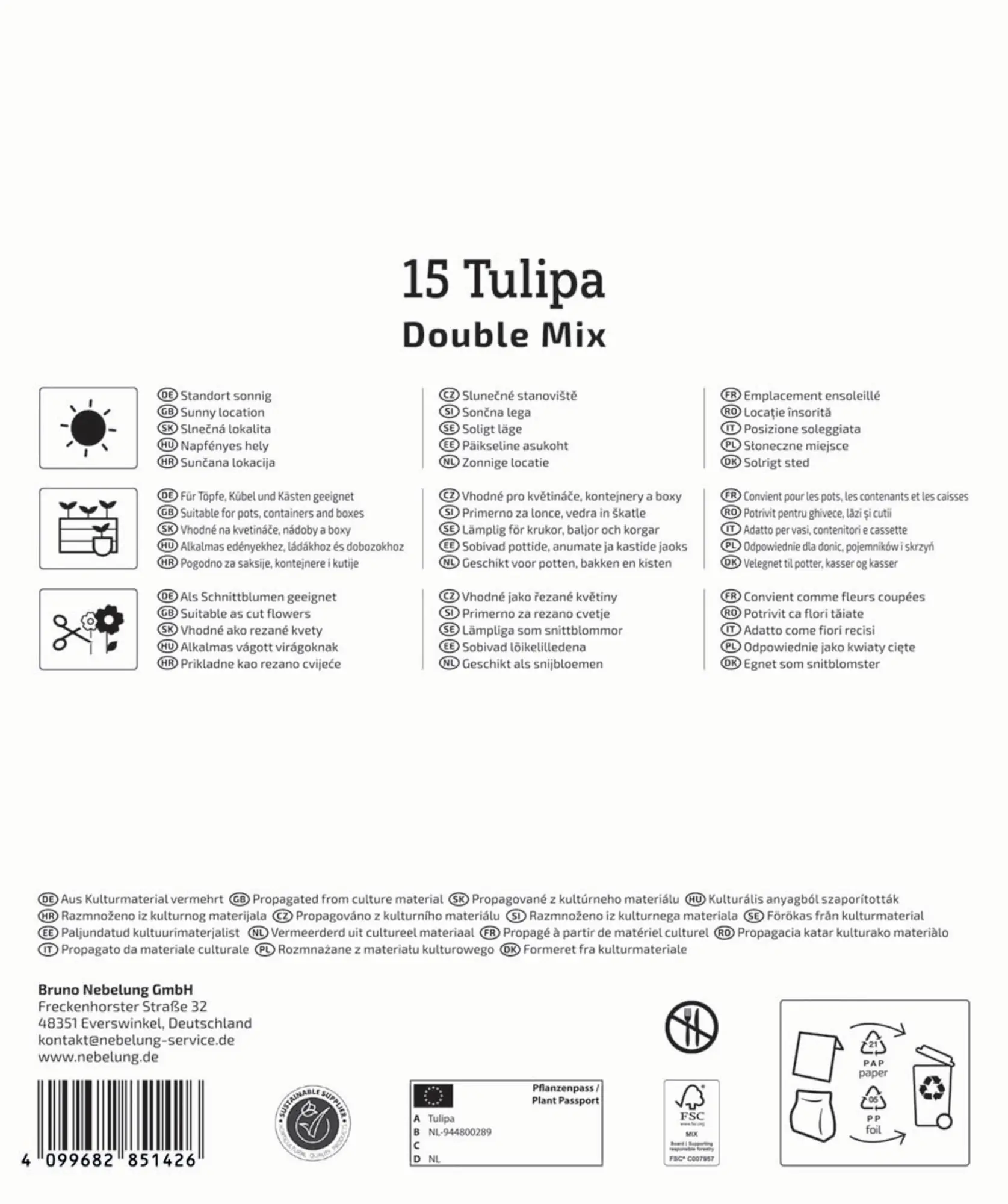Kiepenkerl Herbstblumenzwiebelmischung Mega-Pack Gefüllte Tulpen 15 Stück