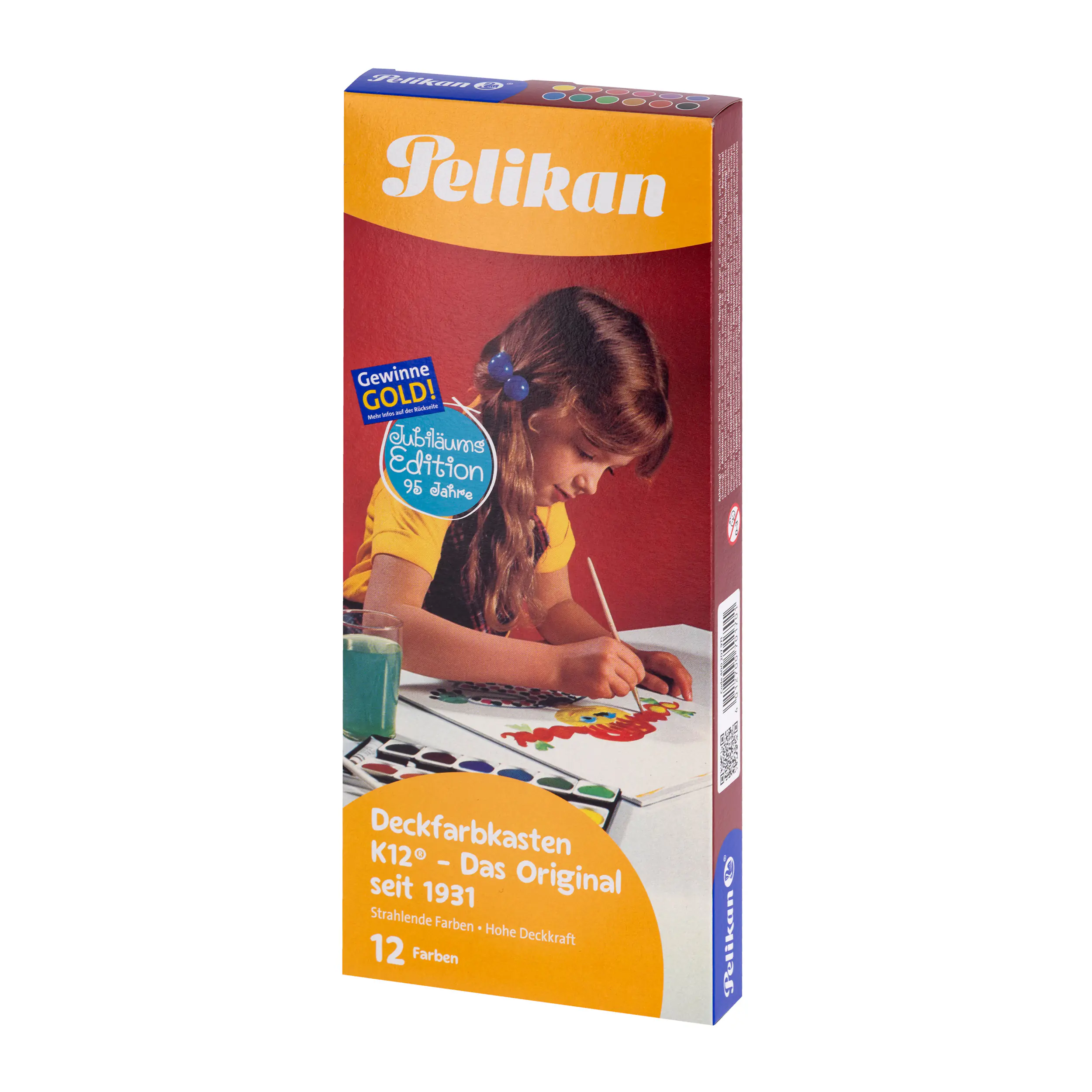 Pelikan Deckfarbkasten K12 Retro‐Edition 12 Farben + 1 Weiß