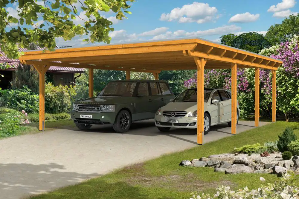 SKAN HOLZ Carport Emsland 613 x 846 cm mit Aluminiumdach