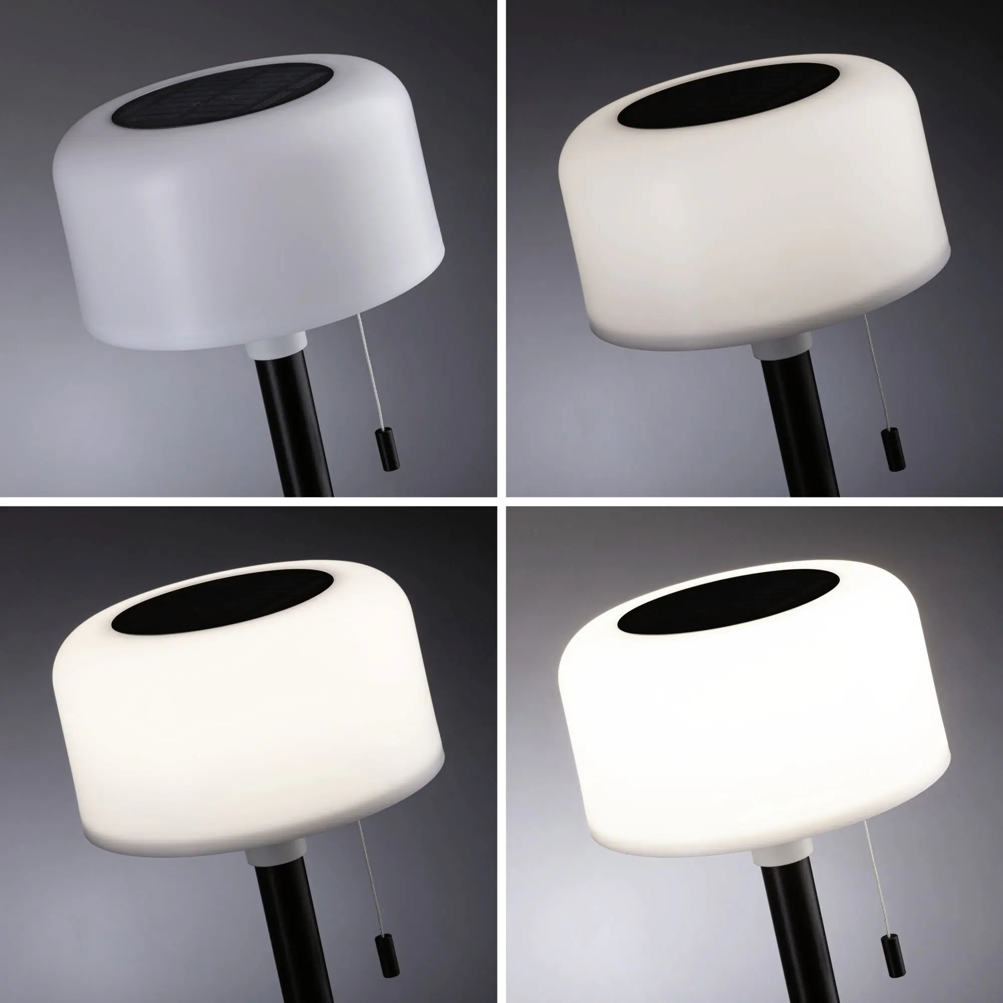 Paulmann Solar-Akku-Tischleuchte Bartja schwarz 24 cm warmweiß