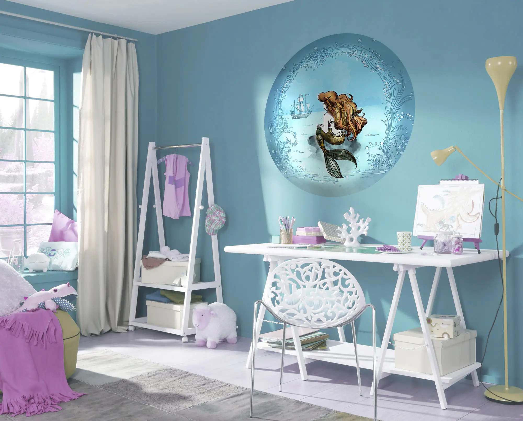 Komar Vlies Fototapete Dot Ariel Dreaming Ø 128 cm, selbstklebend Komar Vlies Fototapete Dot Ariel Dreaming Ø 128 cm, selbstklebend
