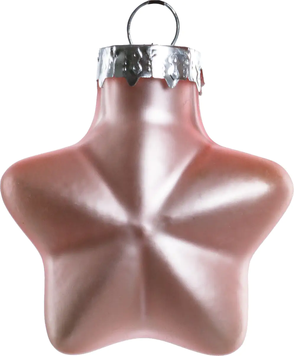 2076601546030_03 TrendLine Weihnachtskugeln Glas-Sterne 4 cm puderrosa 12 Stück
