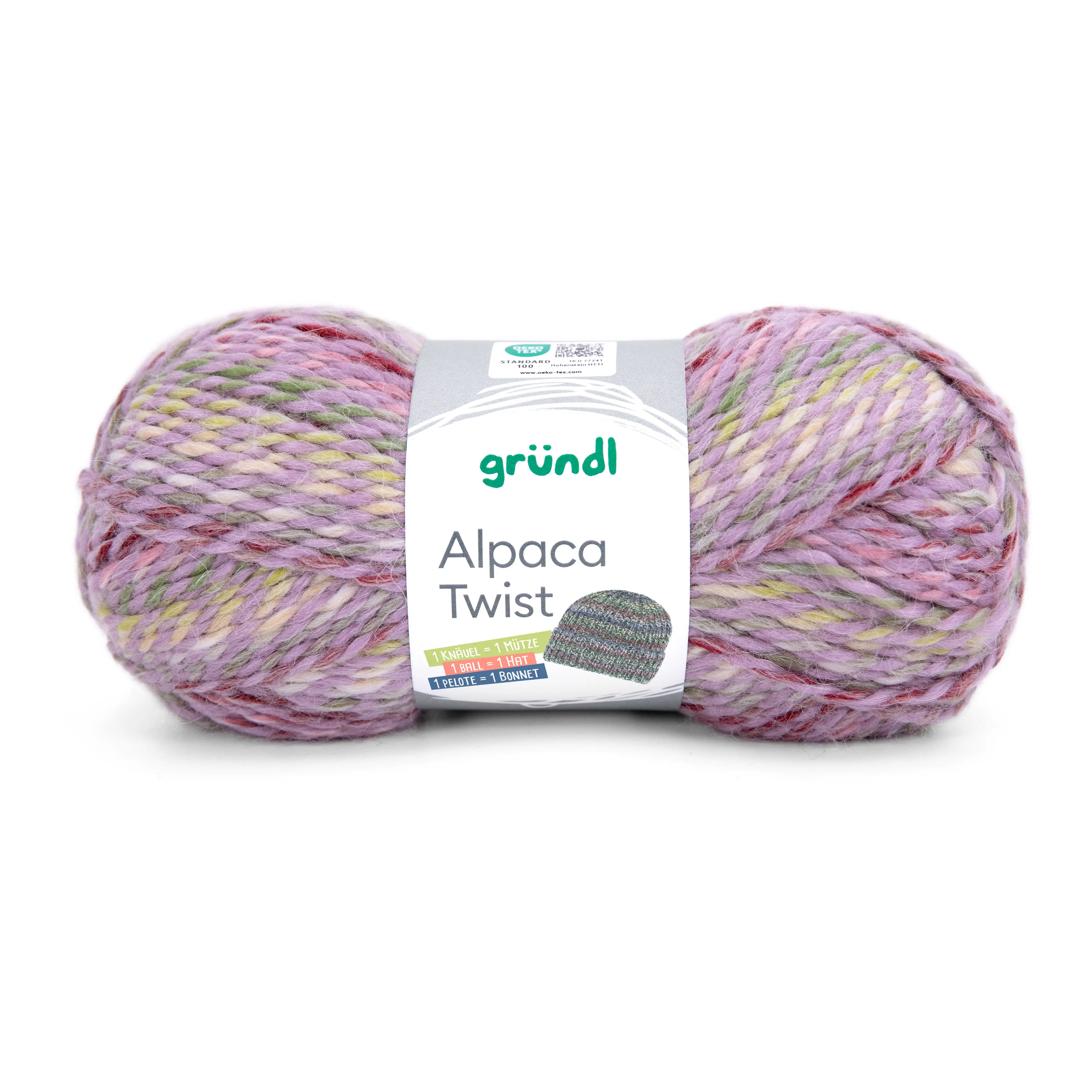 Gründl Wolle Alpaca Twist 100 g rosa-bordeaux-creme