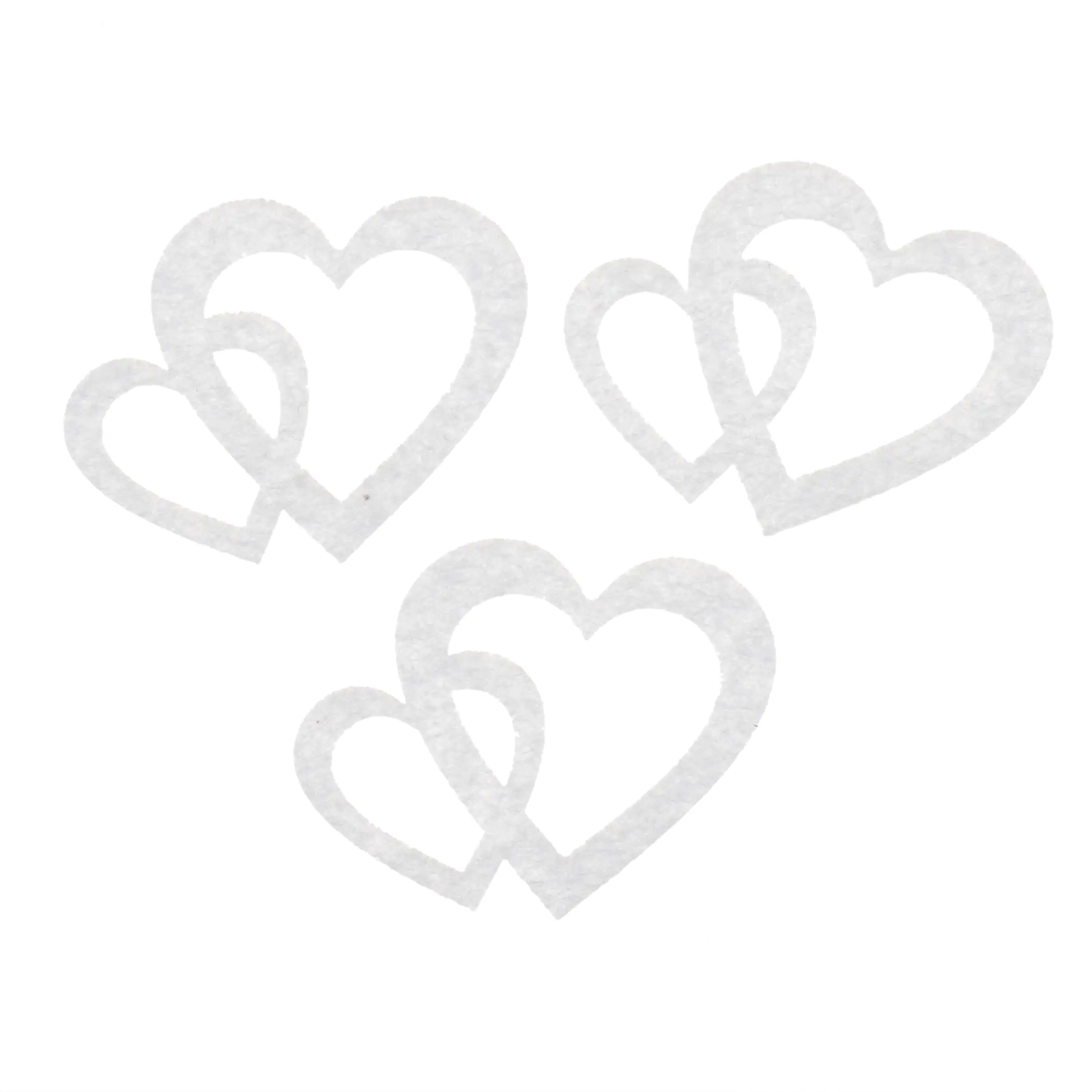 Filz-Herzen, 8 Stück 5 cm weiss