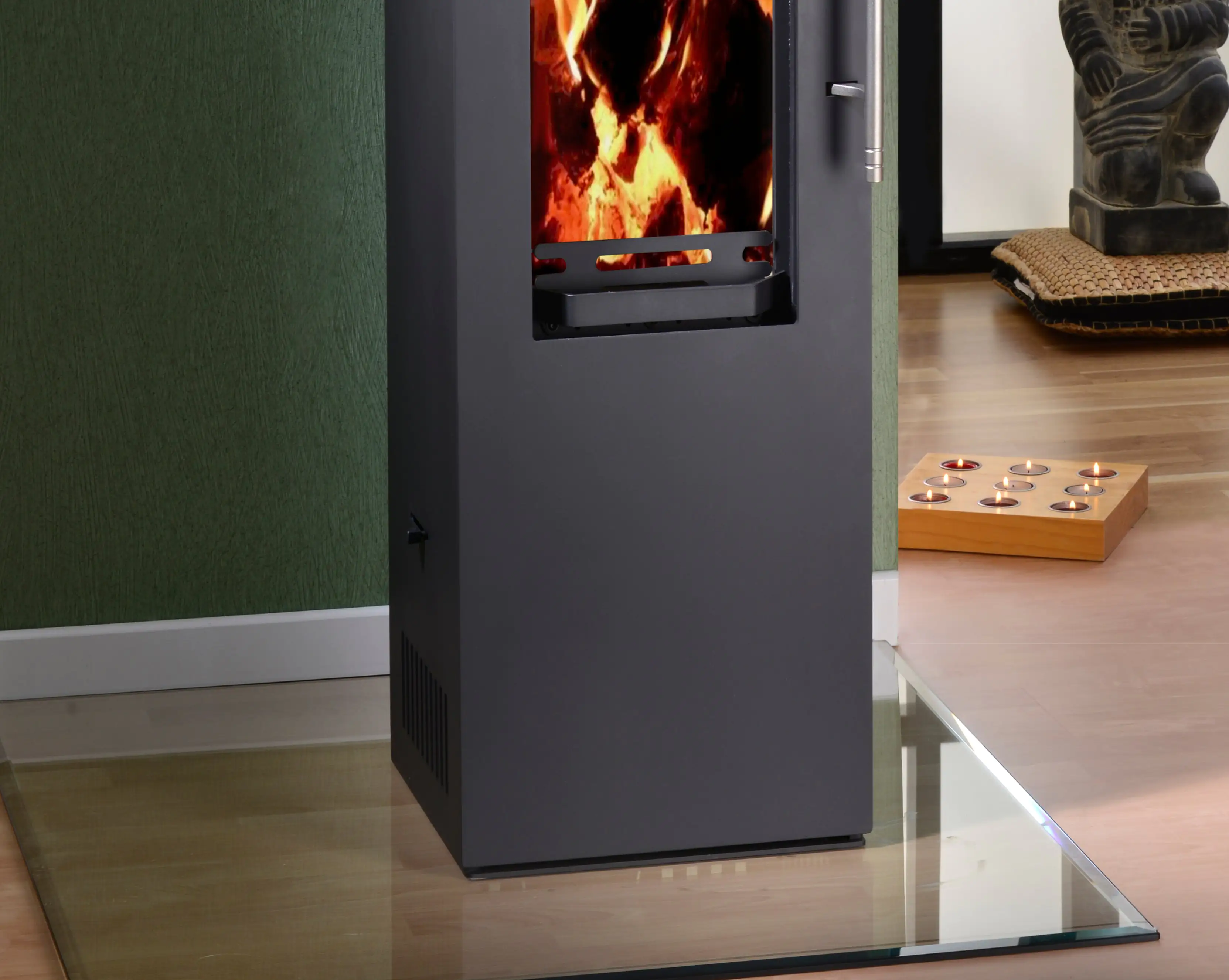 FireFix Bodenplatte Glas 120 x 100 cm Rechteck Funkenschutzplatte