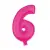 Folienballon Zahl 6 neon pink 85 cm 