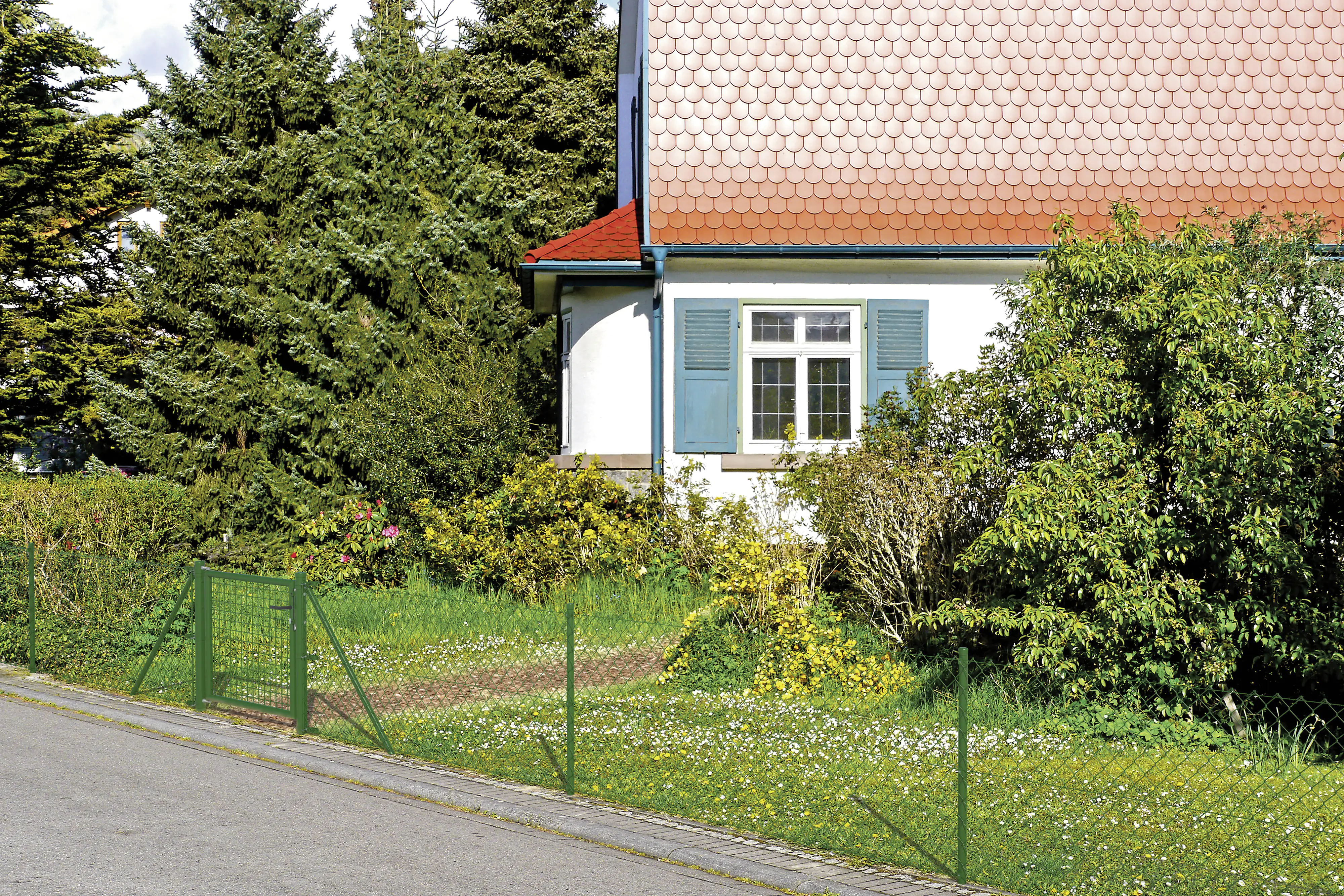 4004338612641_2176393 Alberts Zaunpfosten für Maschendrahtzäune 175 cm Ø 34 mm grün