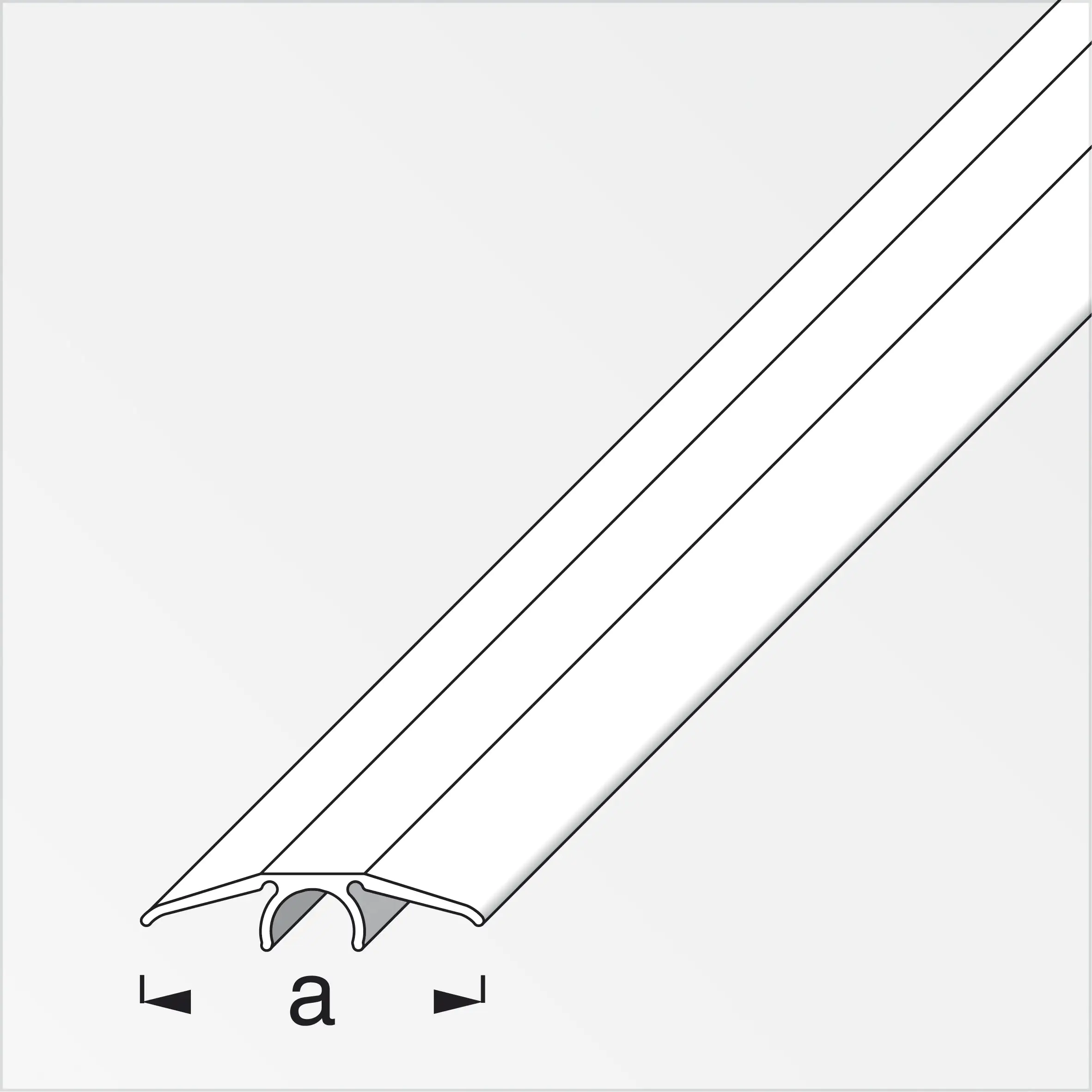 alfer Übergangs-Profil 2 m, 33 mm Alu eloxiert gebürstet Edelstahl Optik