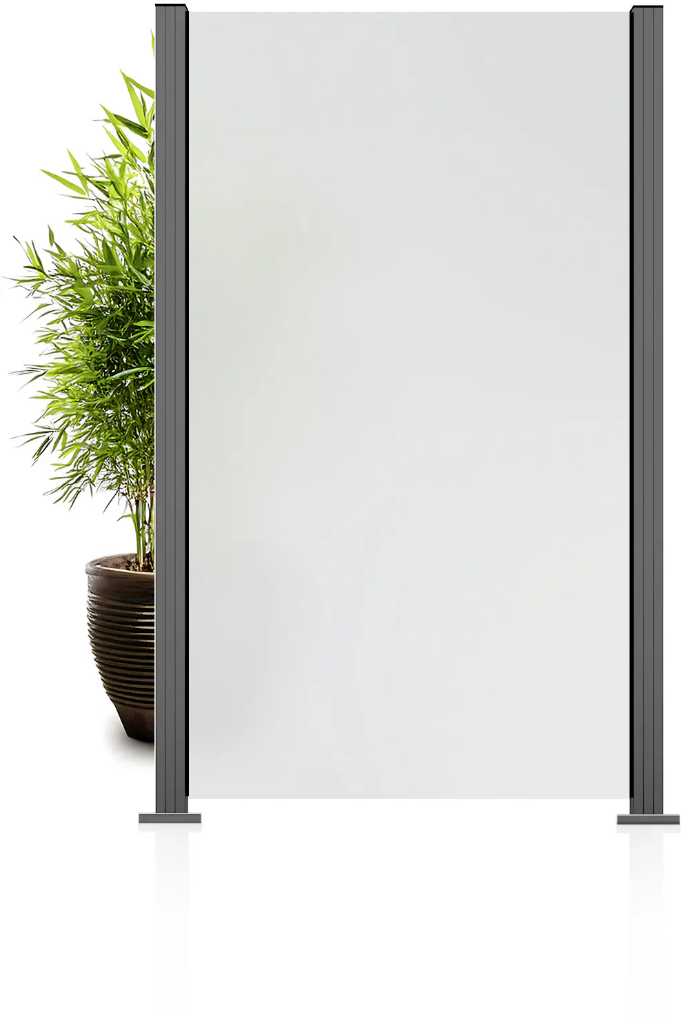 Ambiente Glaszaun Grundset Klarglas mit Siebdruck 187 x 107,2 cm grau Ambiente Glaszaun Grundset Klarglas mit Siebdruck 187 x 107,2 cm grau